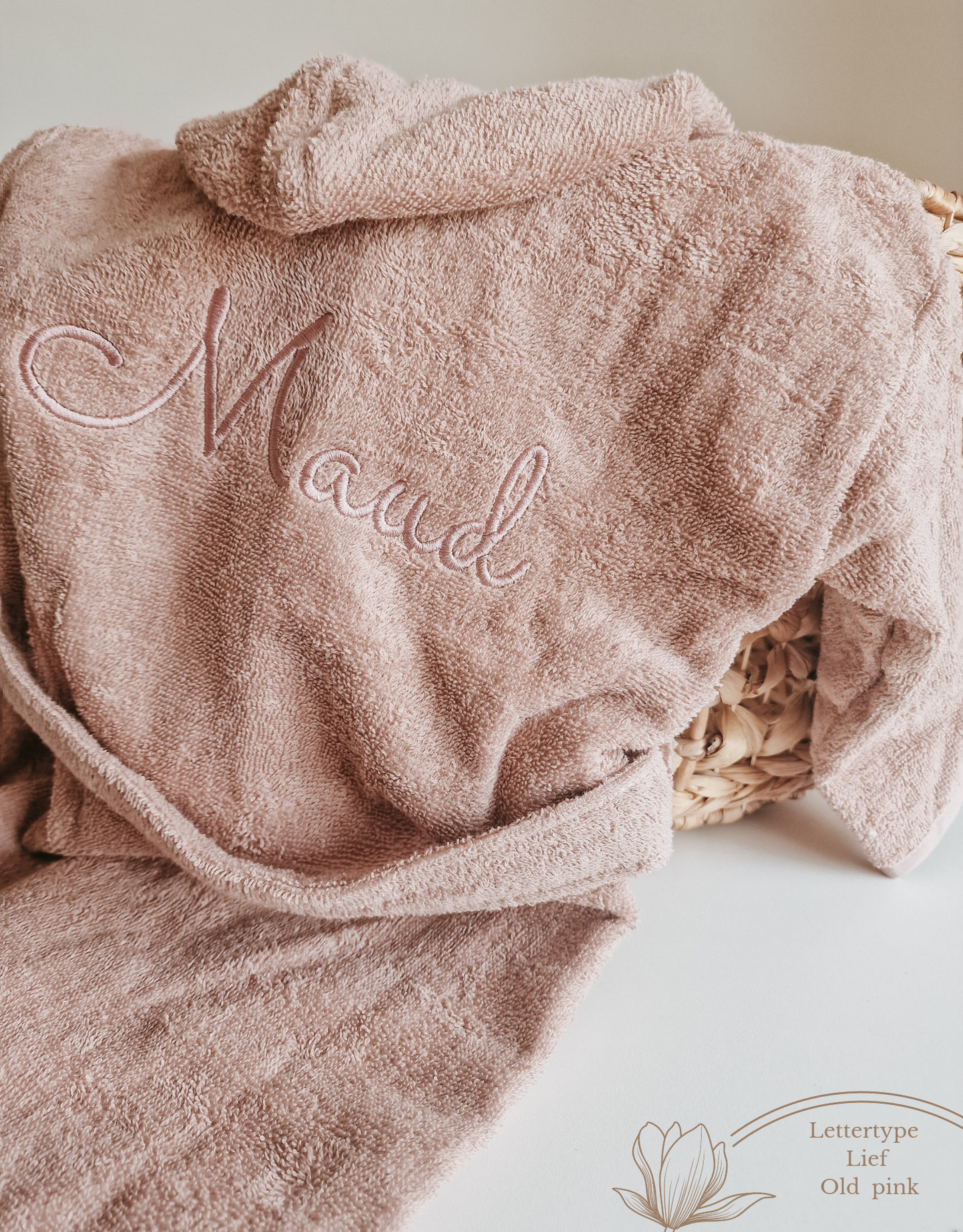 Badjas met naam | Kind | Pink blush