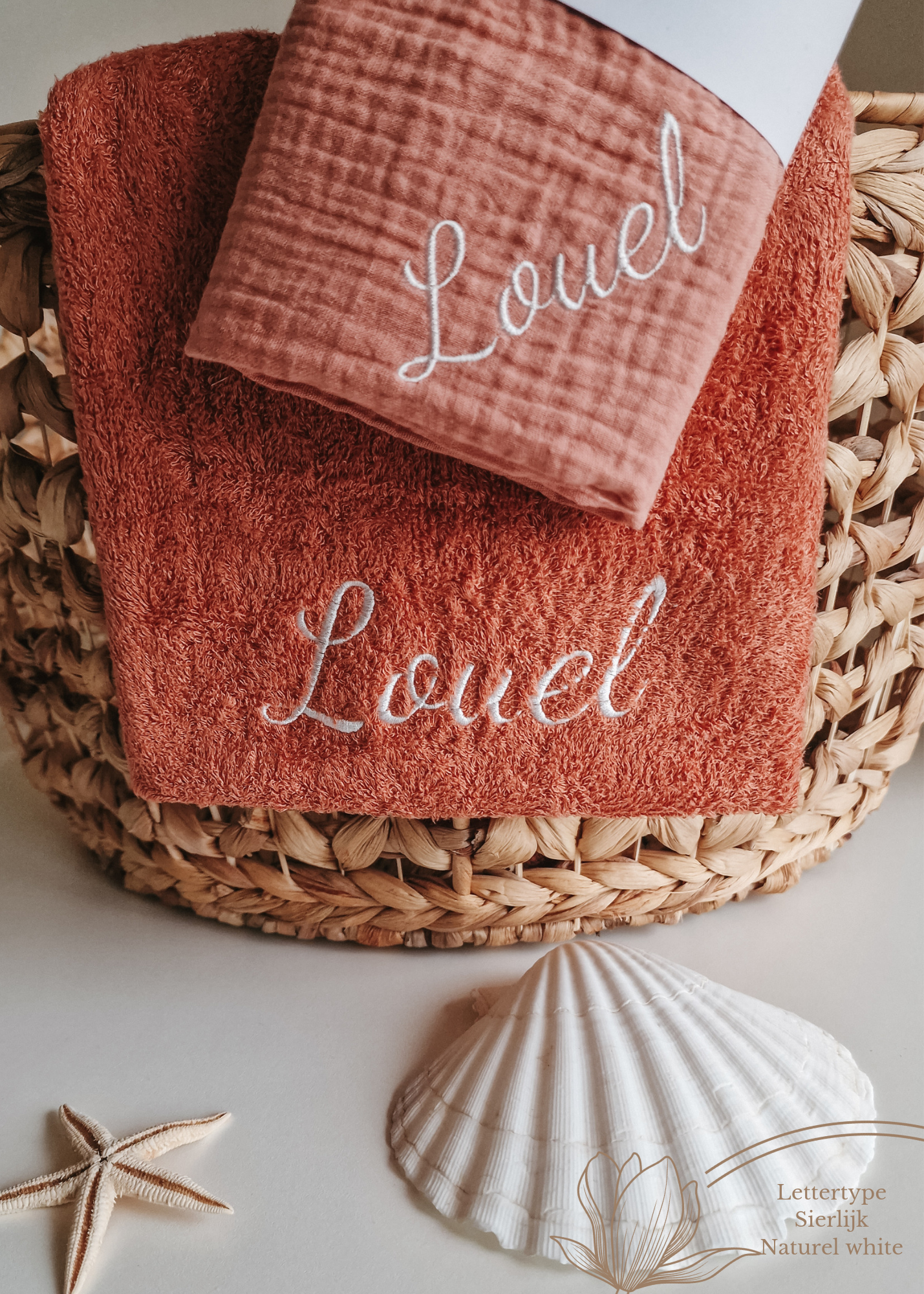Handdoek bamboe luxe met naam | Terra
