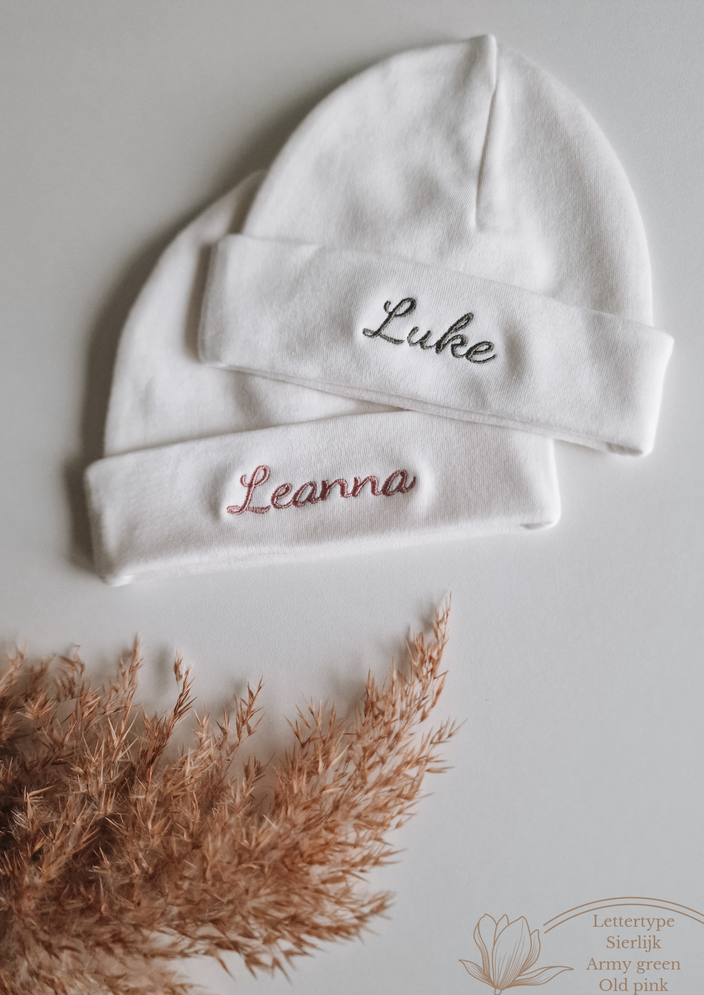 Baby hat with name | Cream