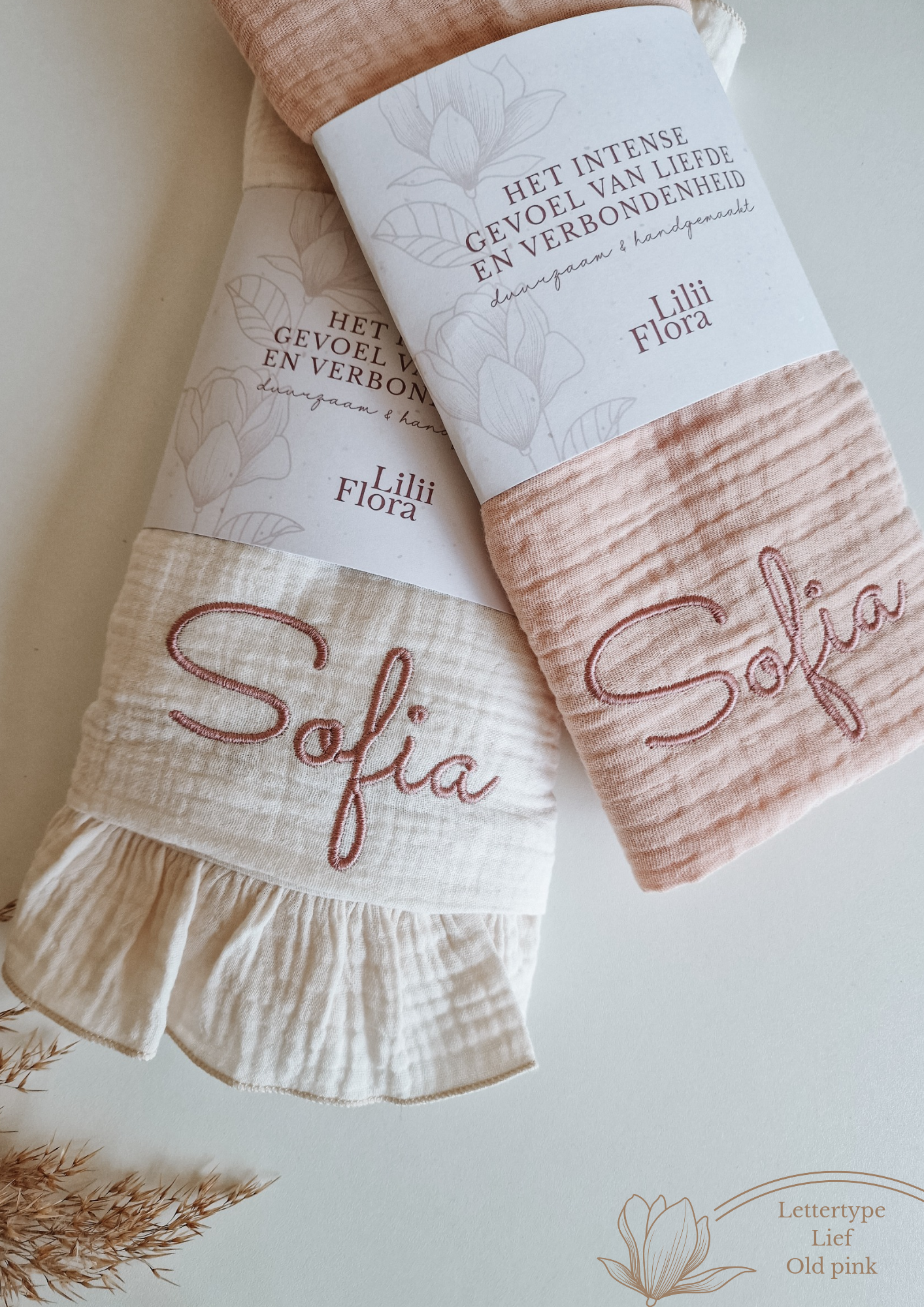 Large XL Hydrophilic cloth with name | Ruffle Champagne