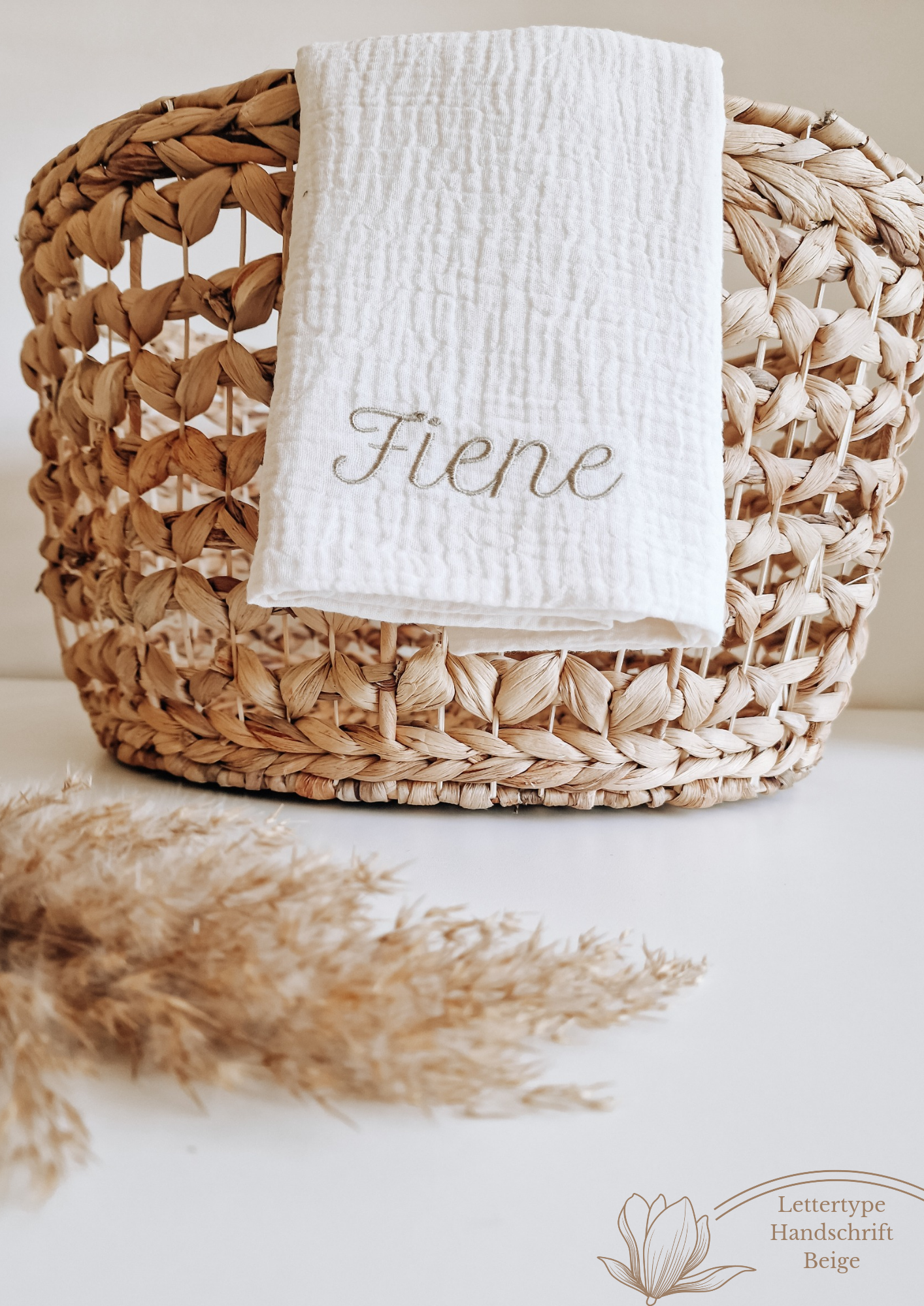 Hydrofiele doek Champagne M met naam