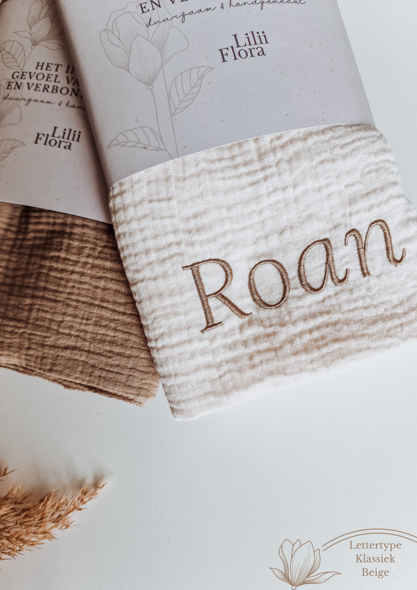 Grote hydrofiele doek Champagne met naam XL