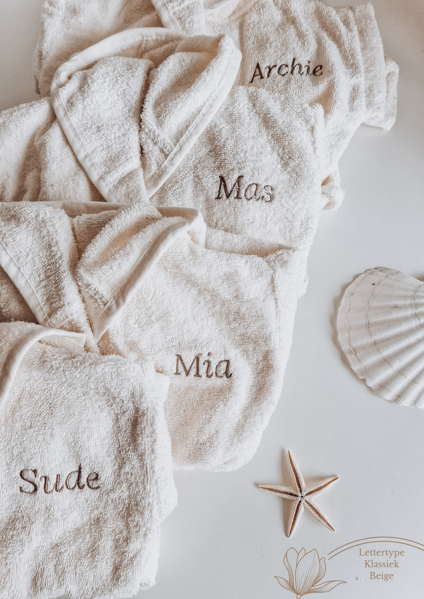 Badjas met naam | Kind | Ecru