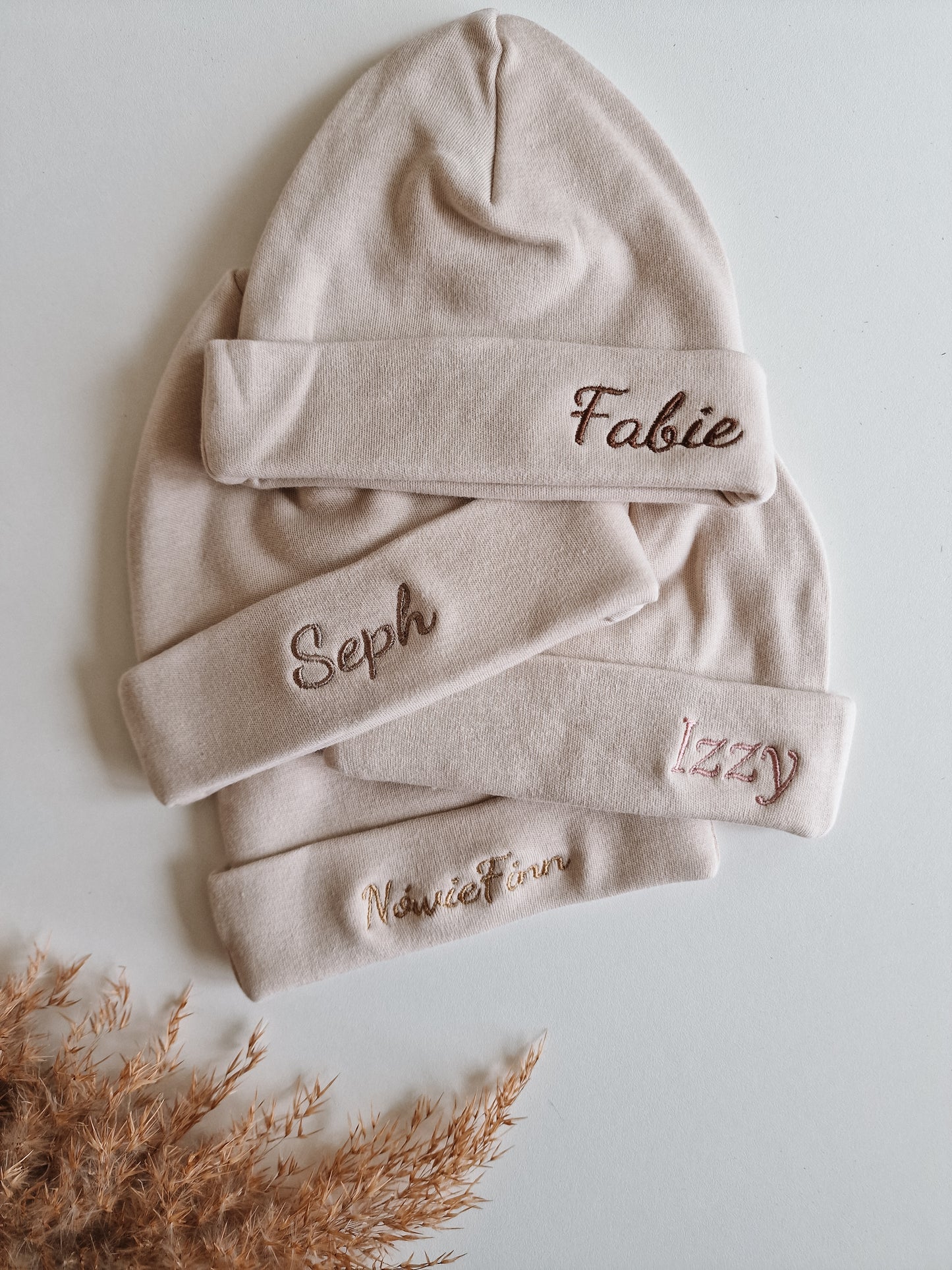 Baby hat with name | Beige