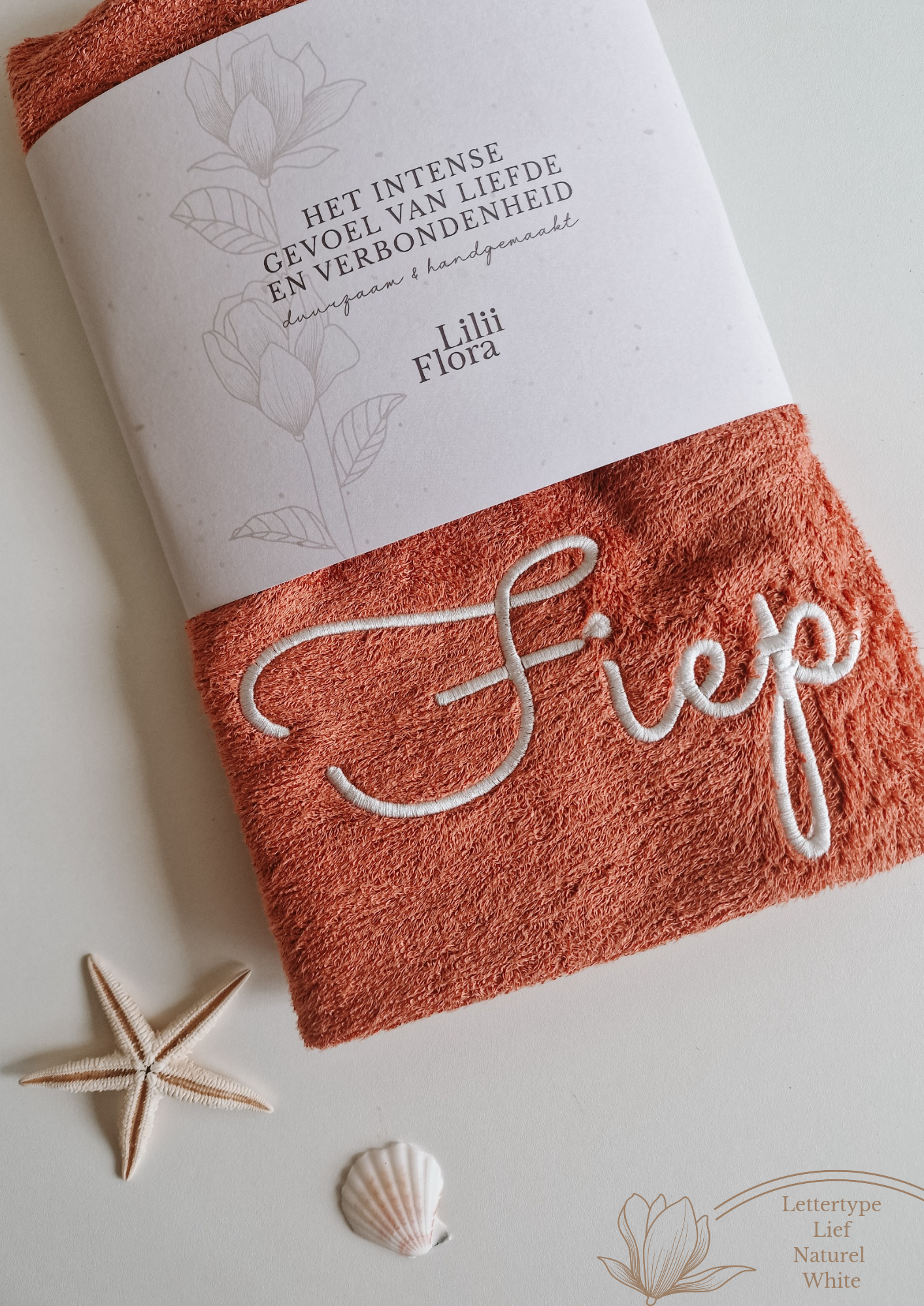 Handdoek bamboe luxe met naam | Terra