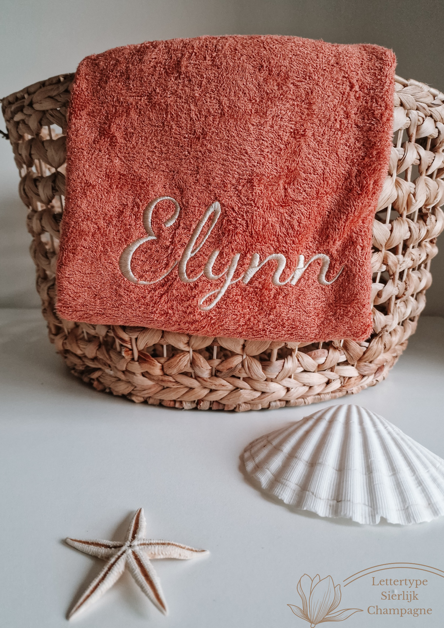 Handdoek bamboe luxe met naam | Terra