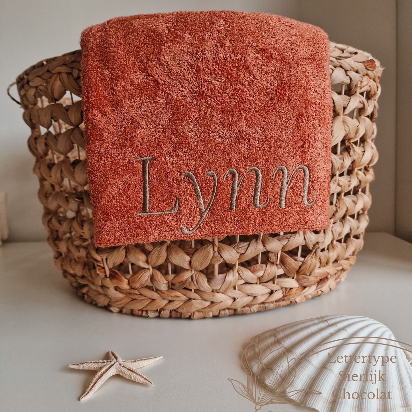 Handdoek bamboe luxe met naam | Terra