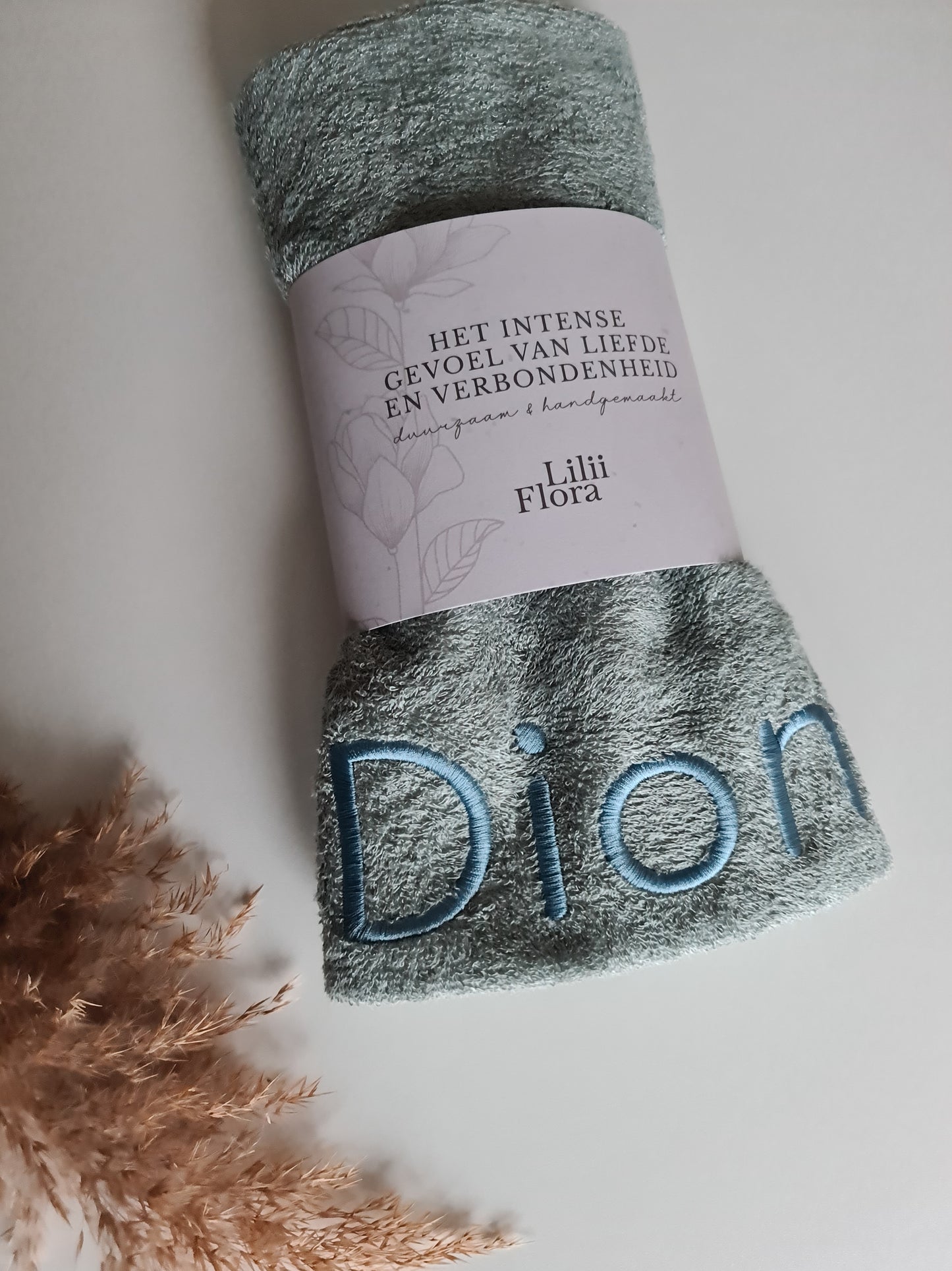 Children's towel bamboo luxury with name | Aqua