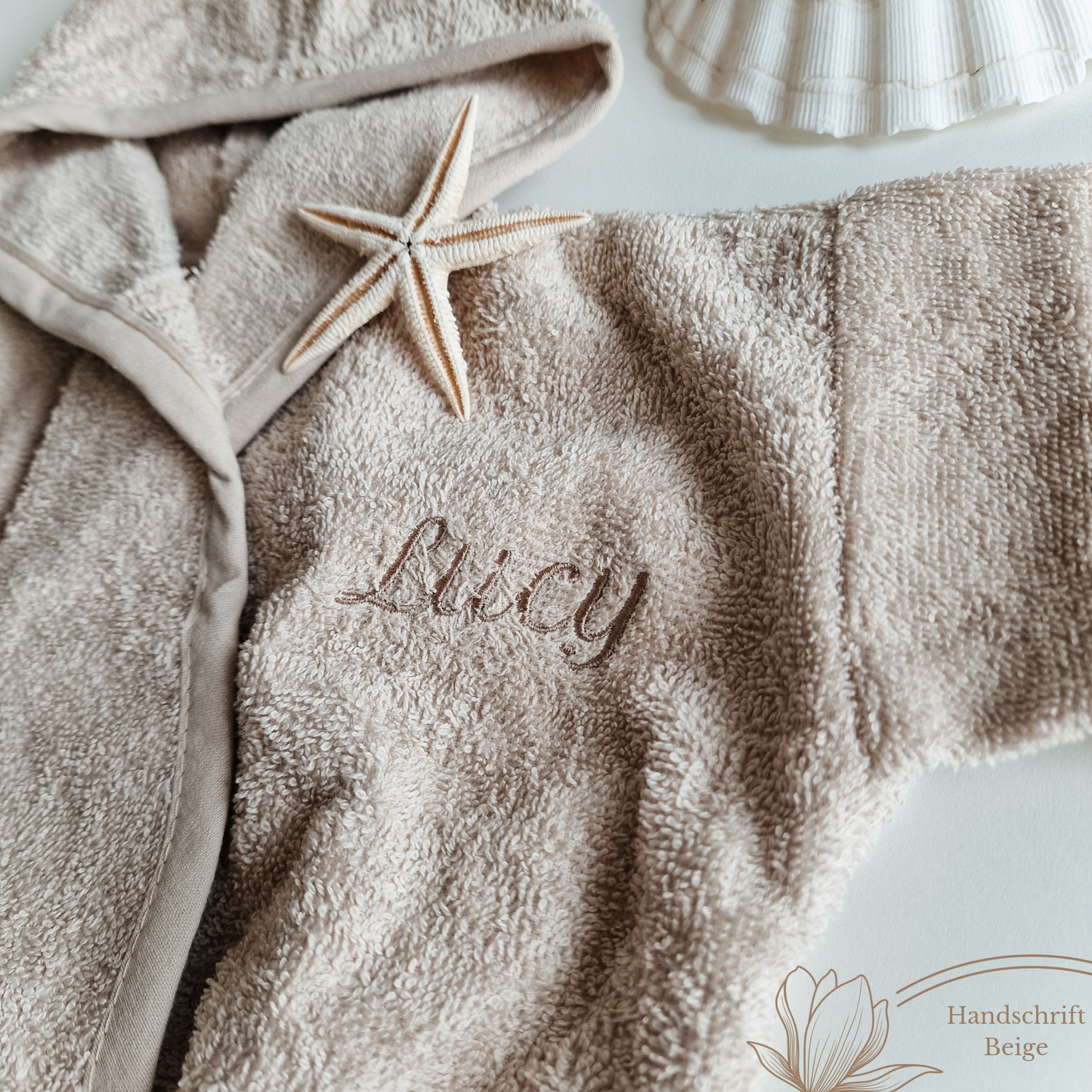 Badjas met naam | Kind | Beige
