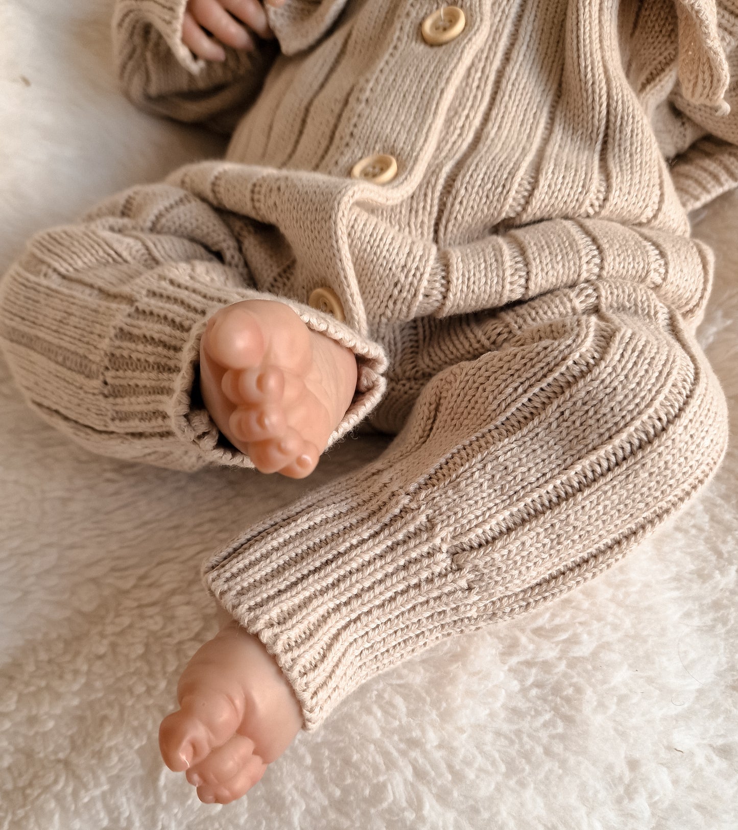 Boxpakje Ruffle met naam| Biologisch Gebreid| Beige