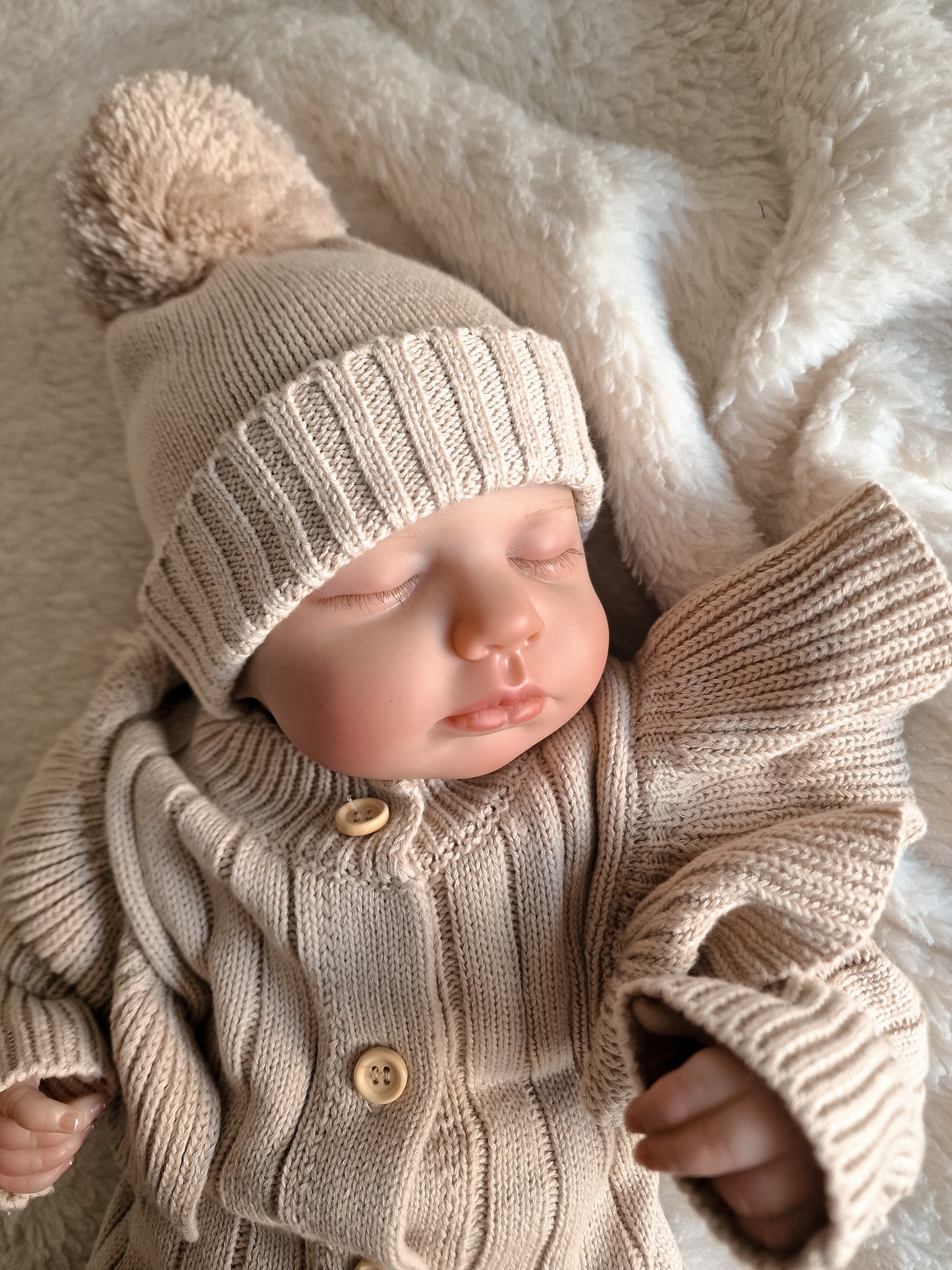 Boxpakje Ruffle met naam| Biologisch Gebreid| Beige
