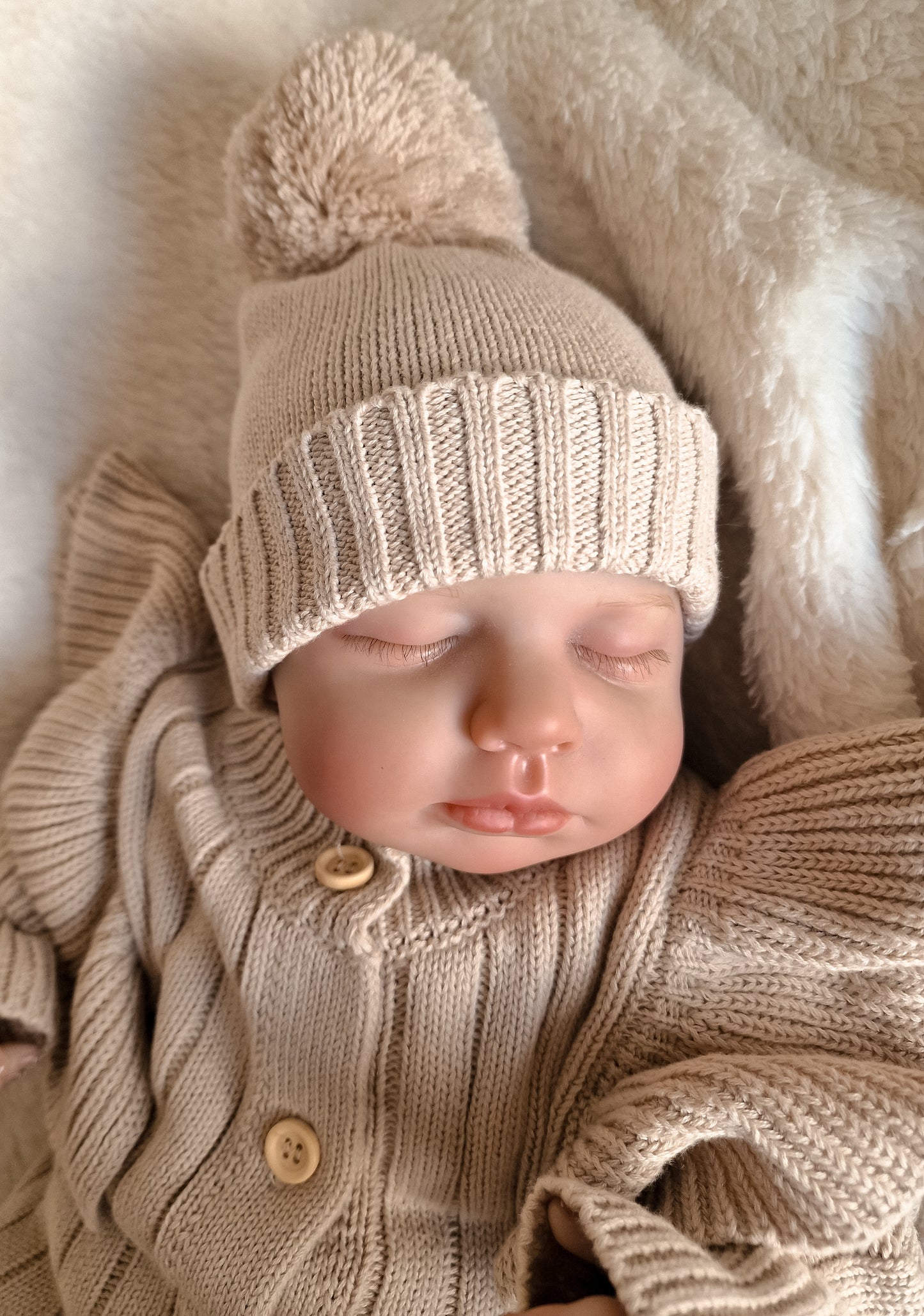Boxpakje Ruffle met naam| Biologisch Gebreid| Beige