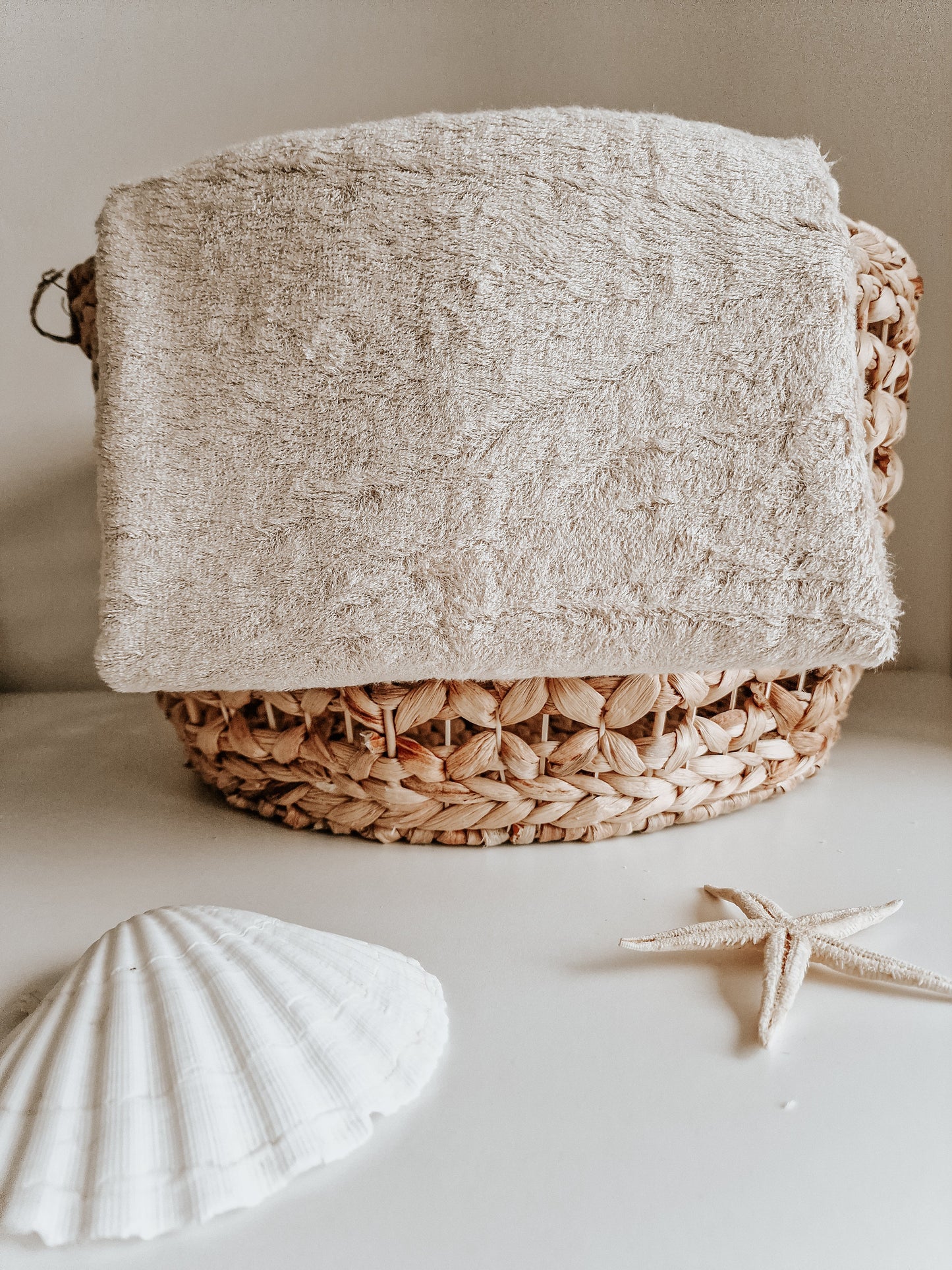 Handdoek bamboe luxe met naam | Sand brown