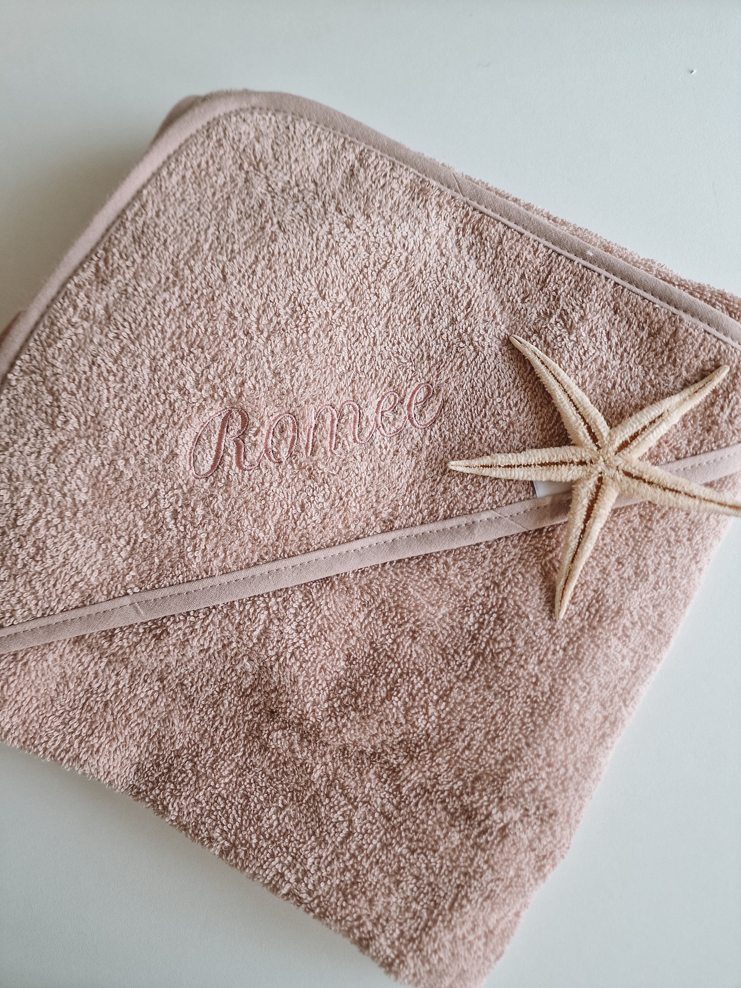 Bath cape with name | Pink blush