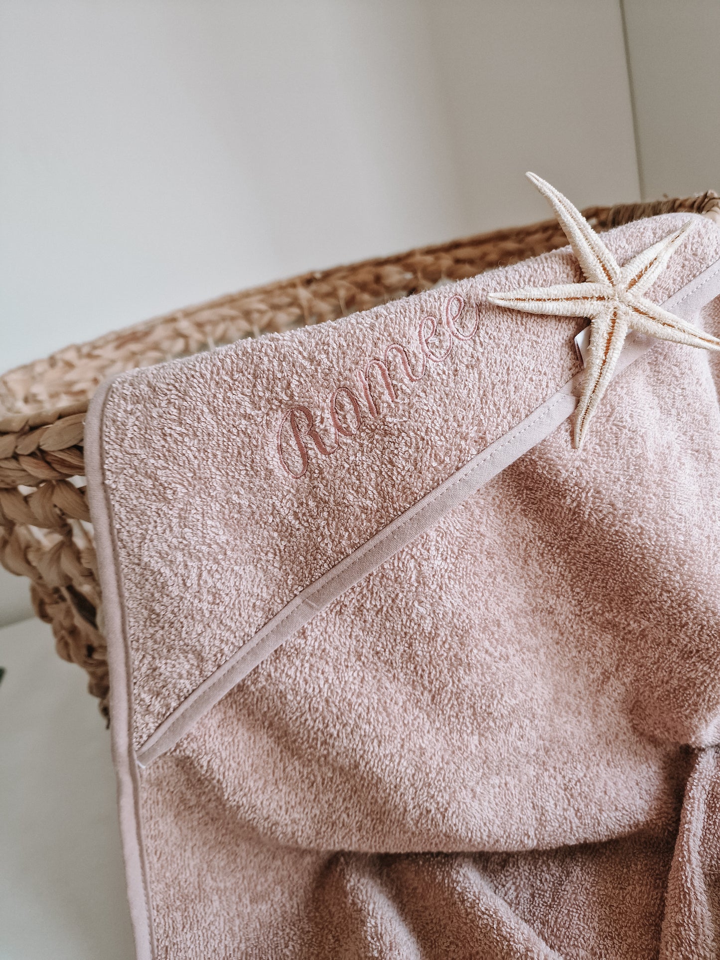 Bath cape with name | Pink blush