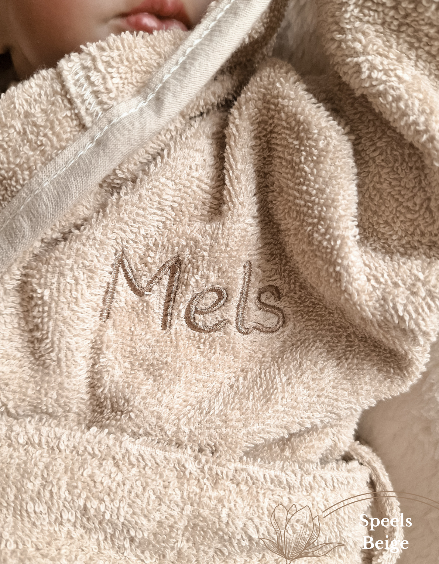 Badjas met naam | Kind | Beige