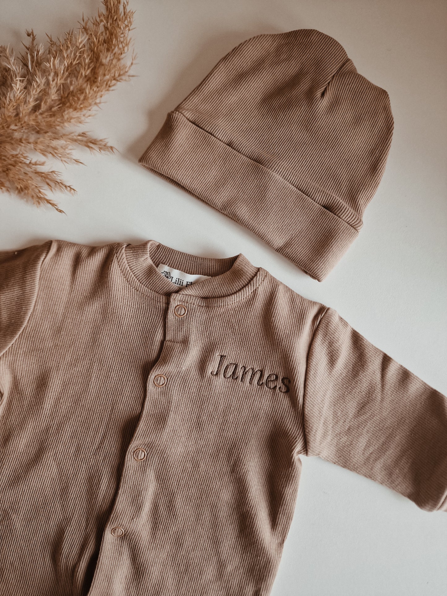 Playsuit with name | Teddy Ecru