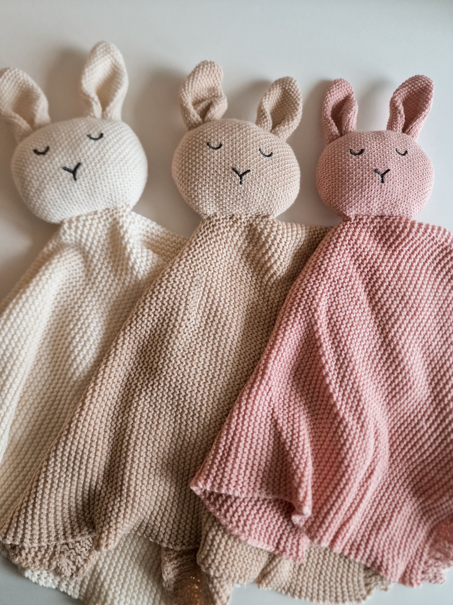 Cuddle cloth rabbit with name | Knitted organic | Ecru