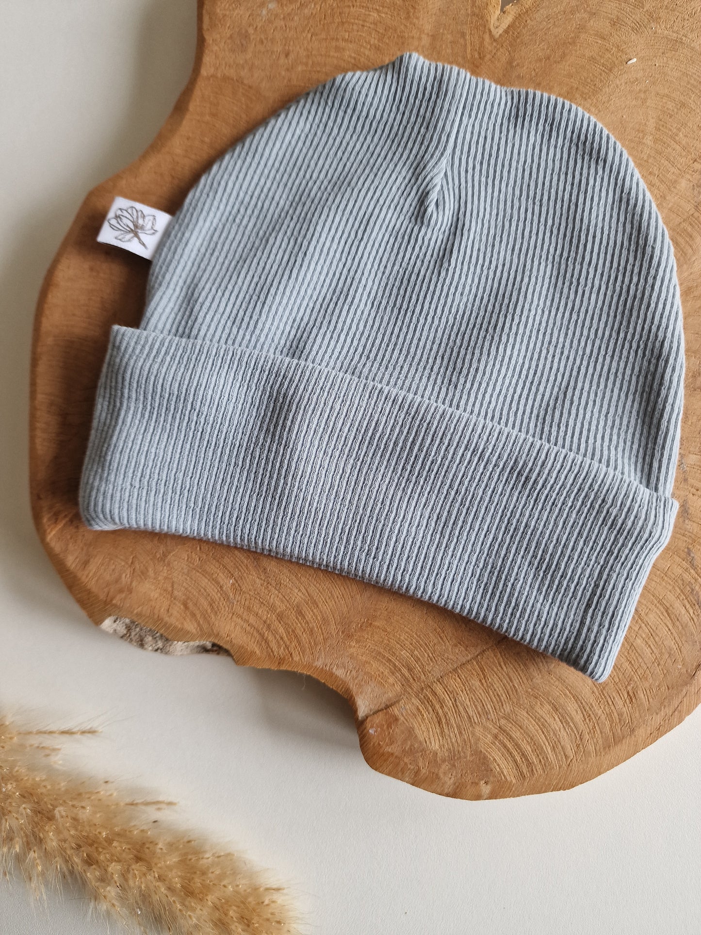 Baby muts met naam | Biologisch | Rib Blue