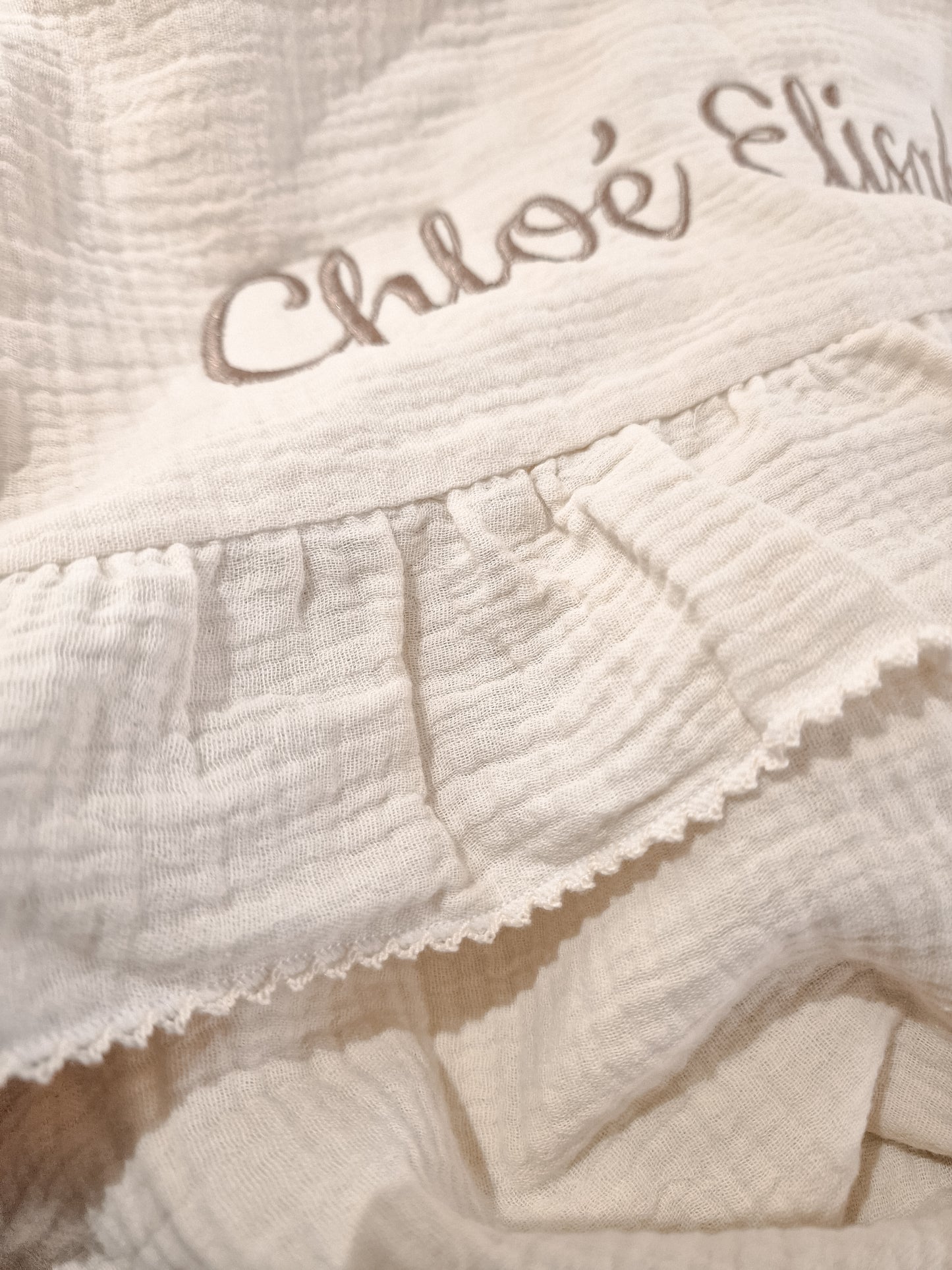 Large XL Hydrophilic cloth with name | Ruffle Champagne