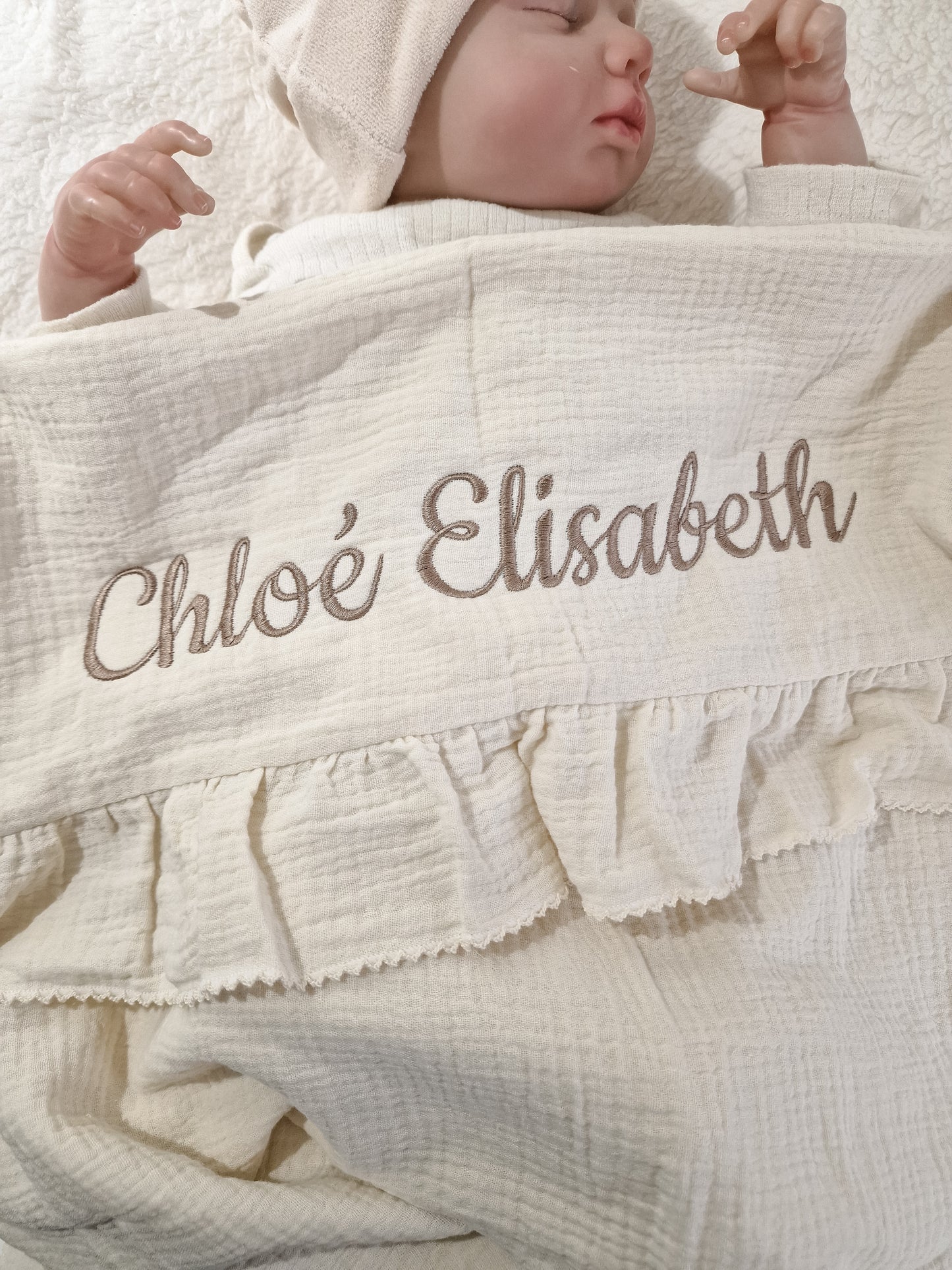 Large XL Hydrophilic cloth with name | Ruffle Champagne