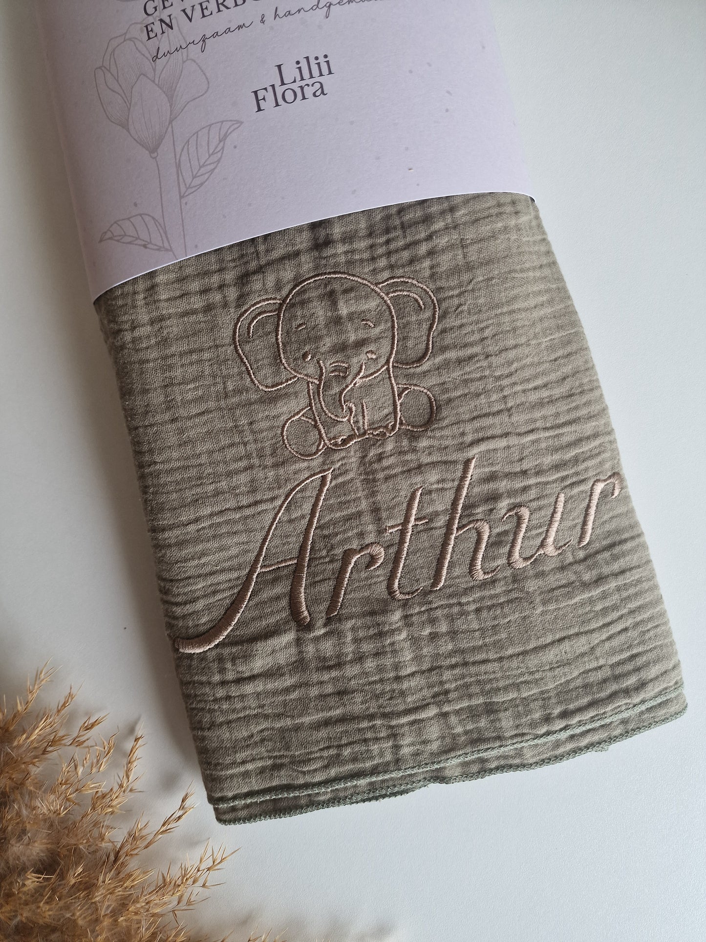 Large XL hydrophilic cloth with name | Vintage green