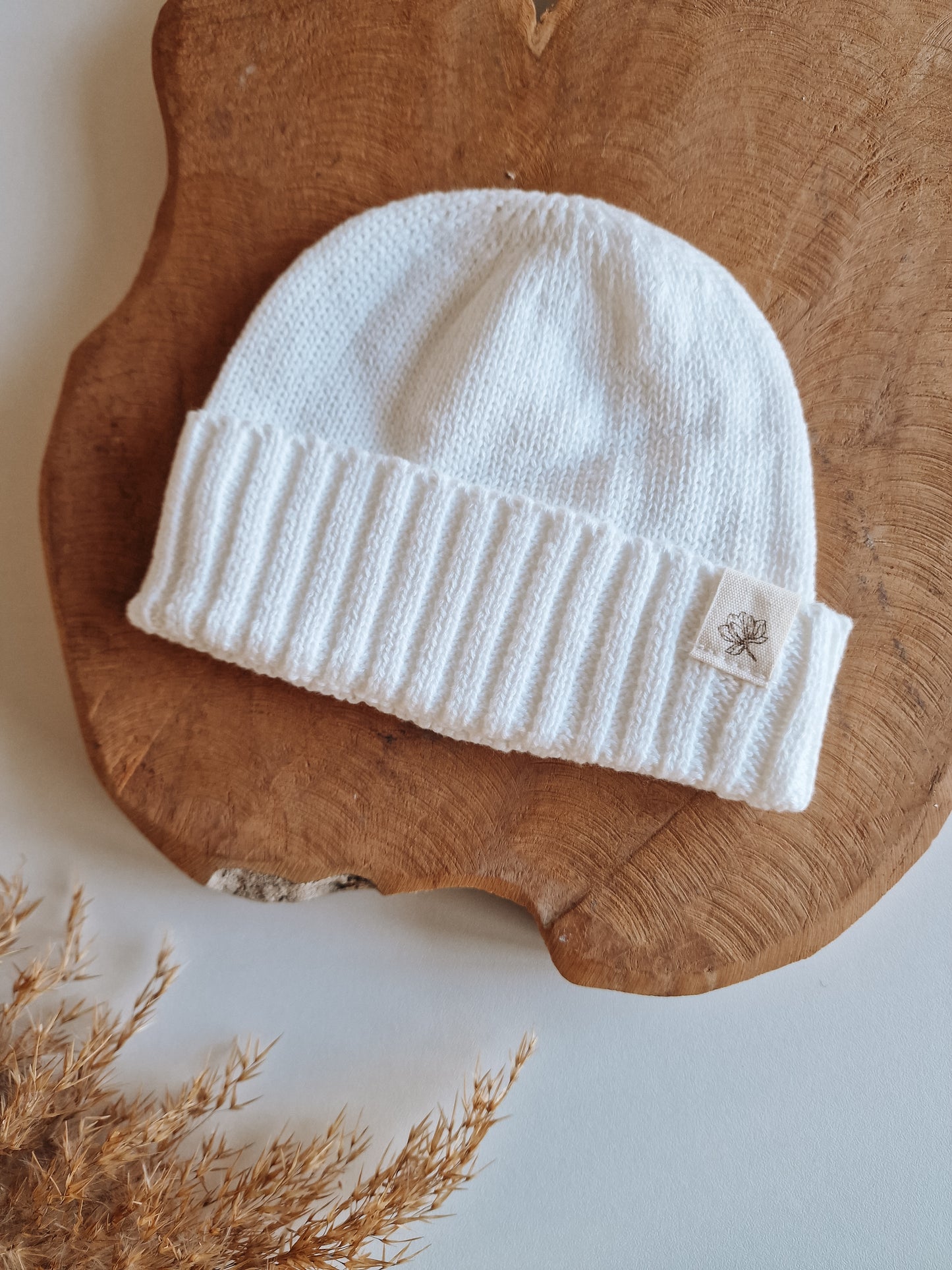 Babymuts met naam | Biologisch & Gebreid | Creme