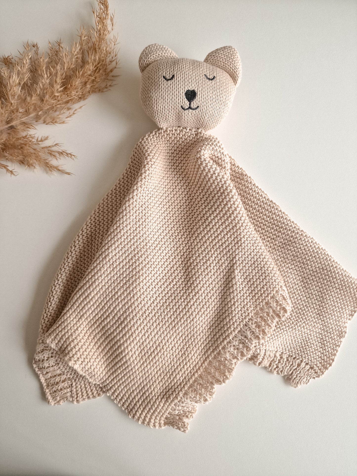 Cuddle cloth rabbit with name | Knitted organic | Beige