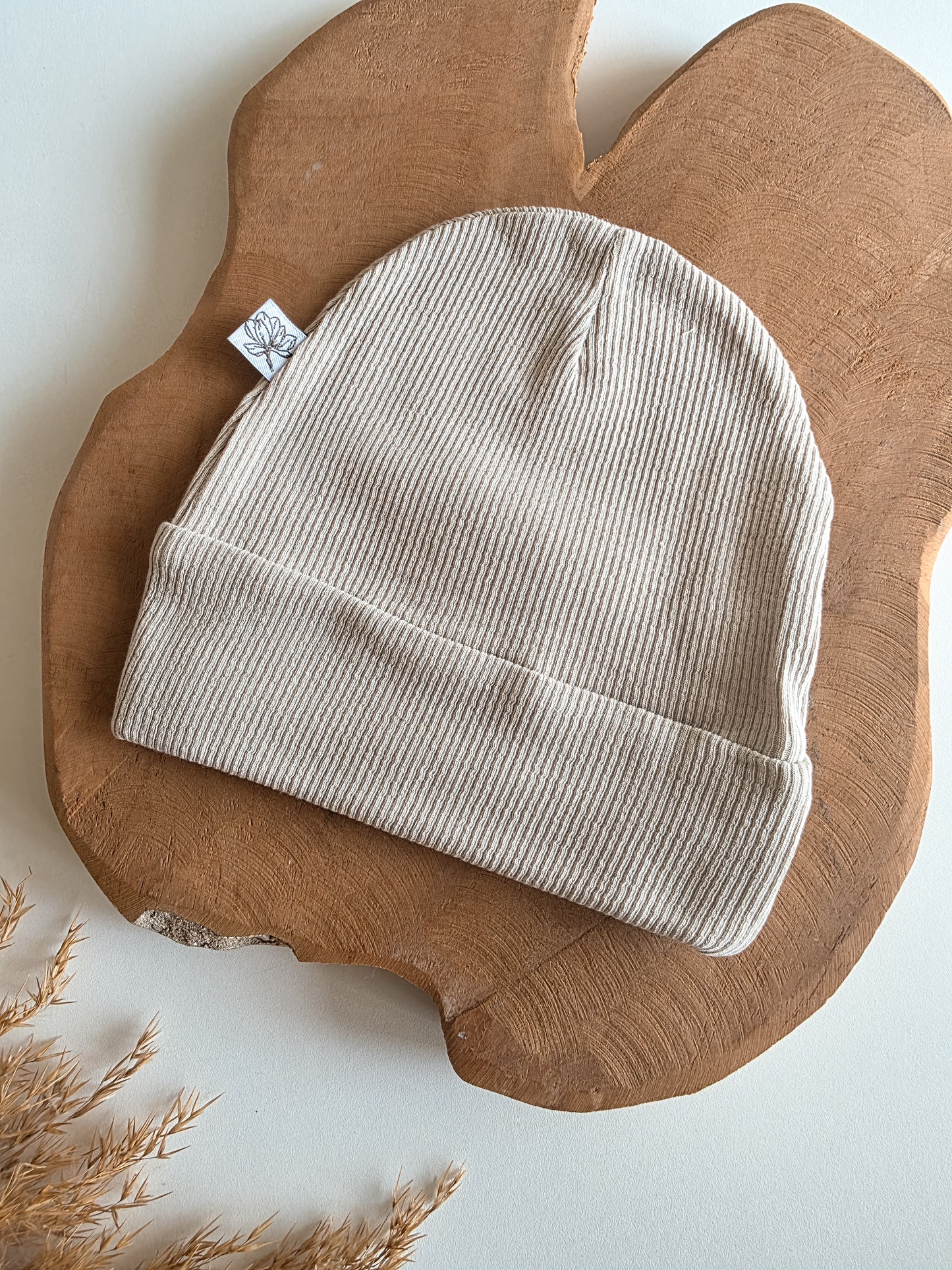 Babymuts met naam | Rib | Naturel