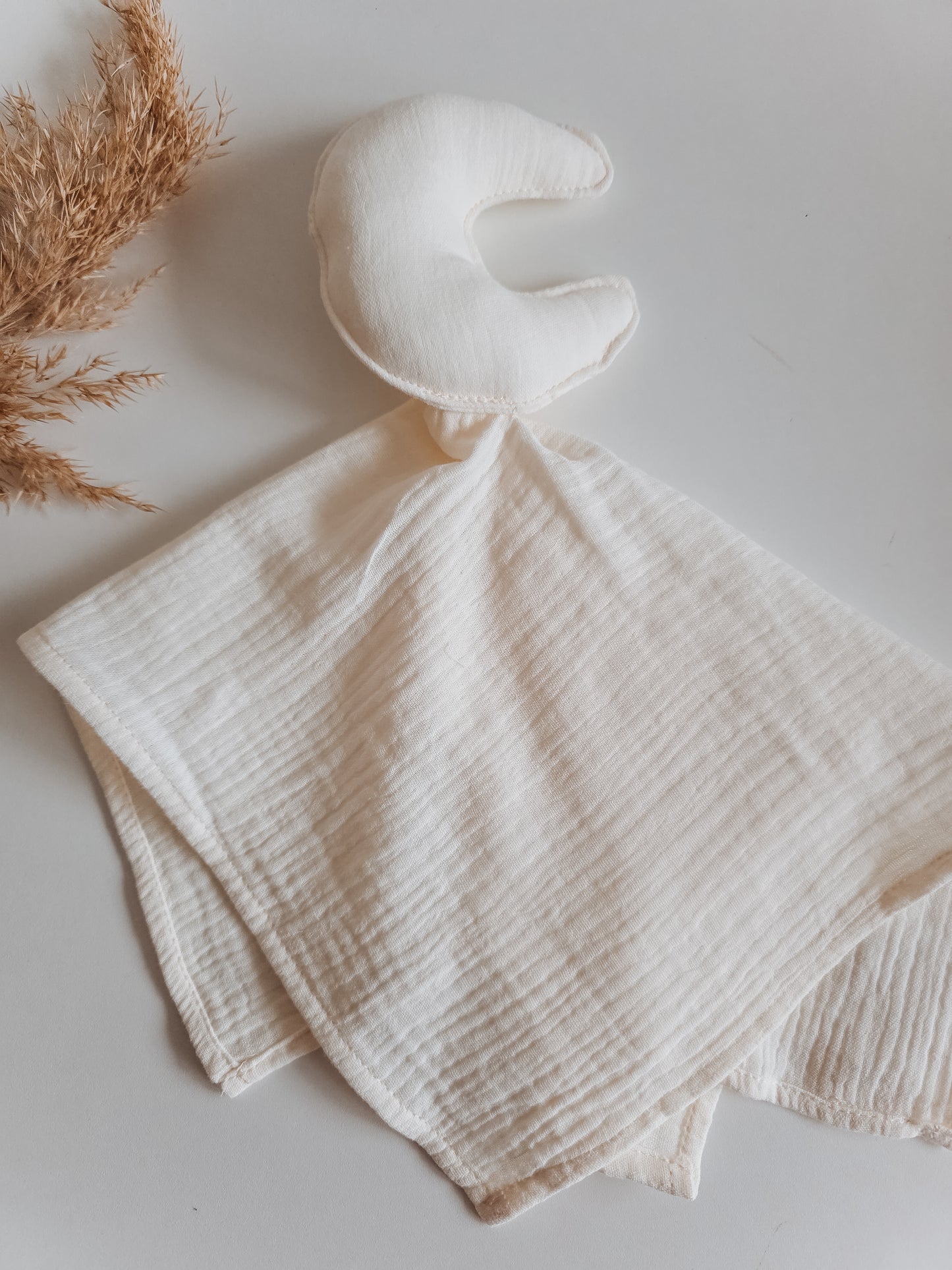 Knuffeldoekje met naam | Maan Ecru | Hydrofiel