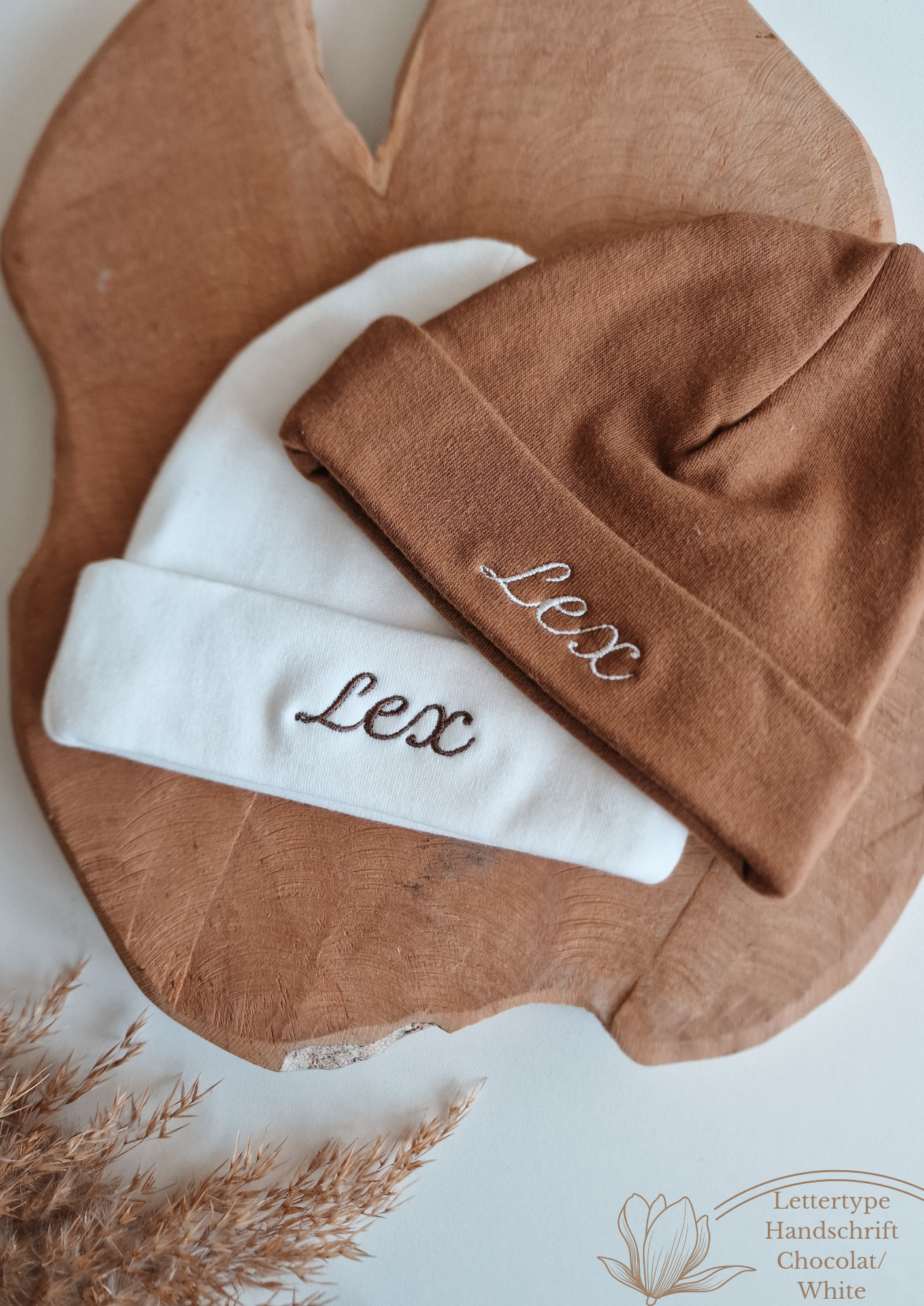 Baby hat with name | Cream