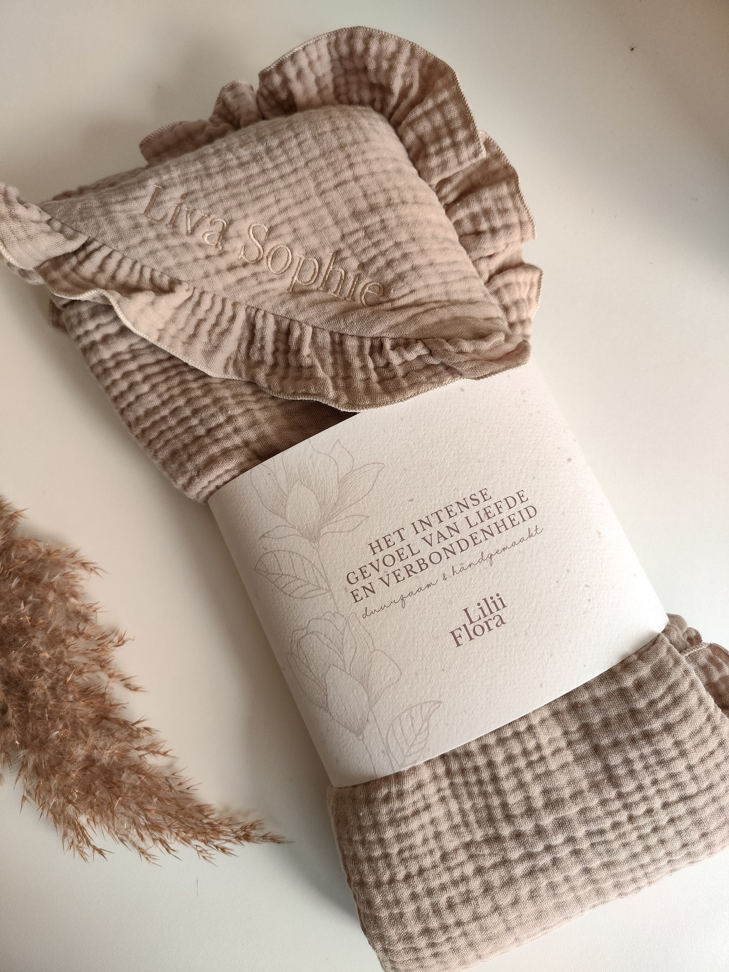 Baby wrap with name | Ruffle Sandy beach bamboo