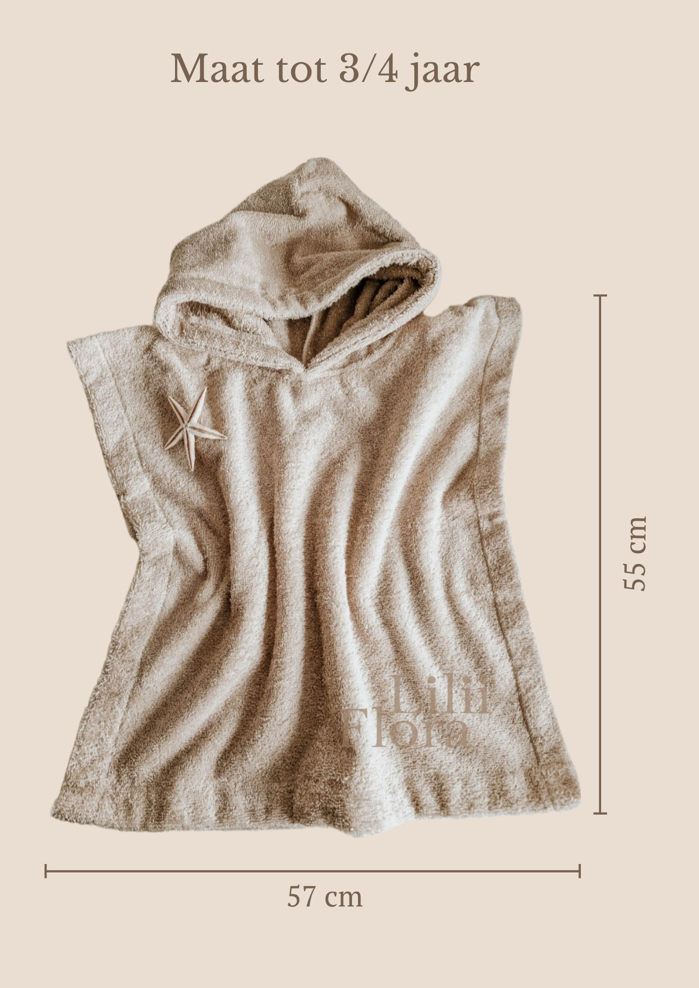 Badponcho met naam optioneel | Pink blush