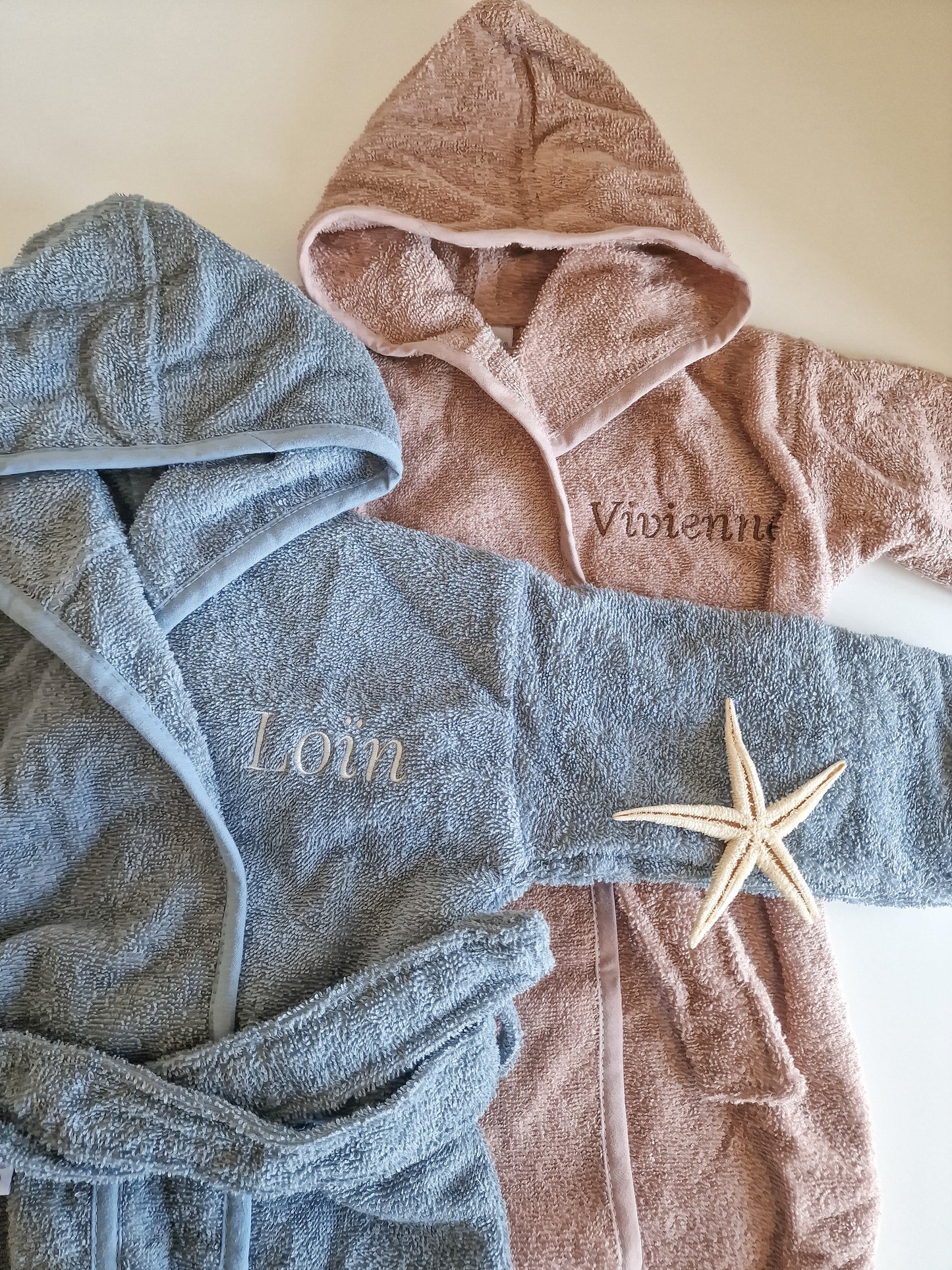 Badjas met naam | Kind | Silky blue