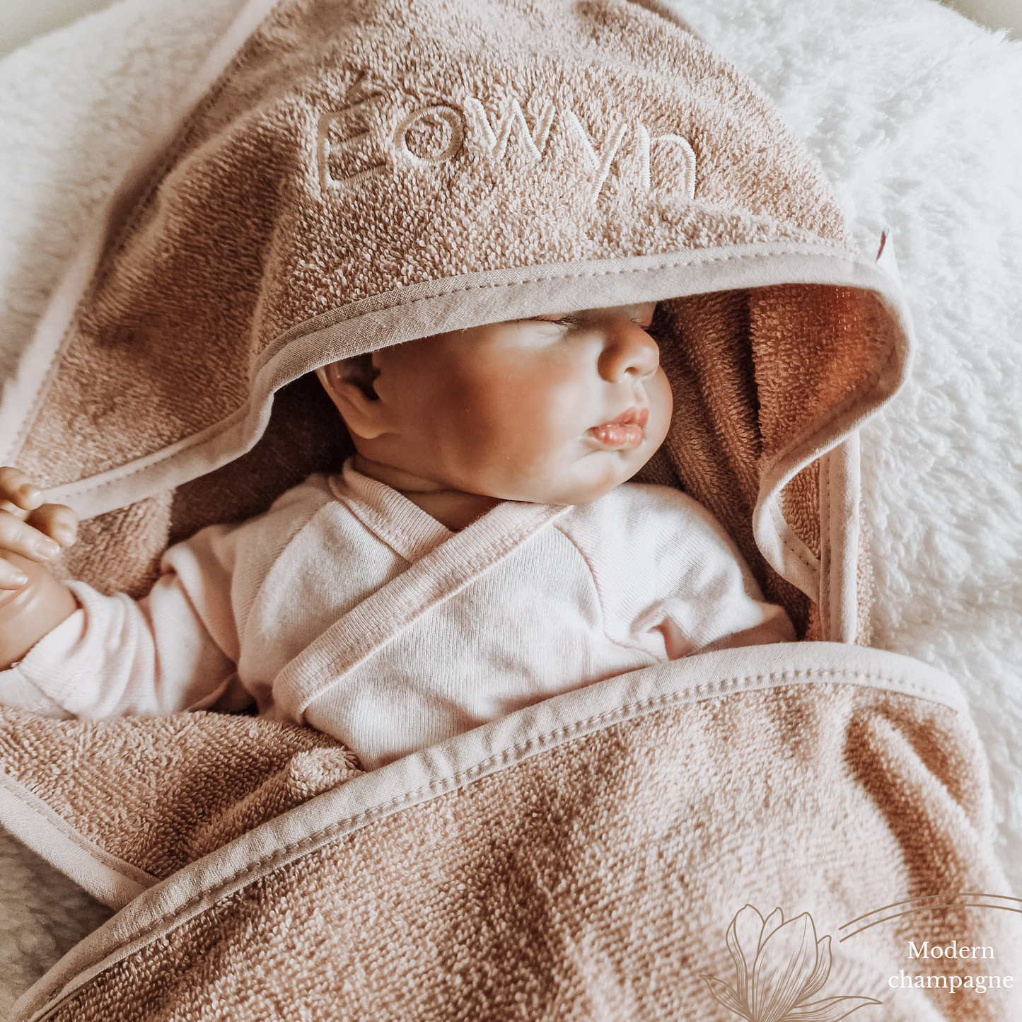 Bath cape with name | Pink blush