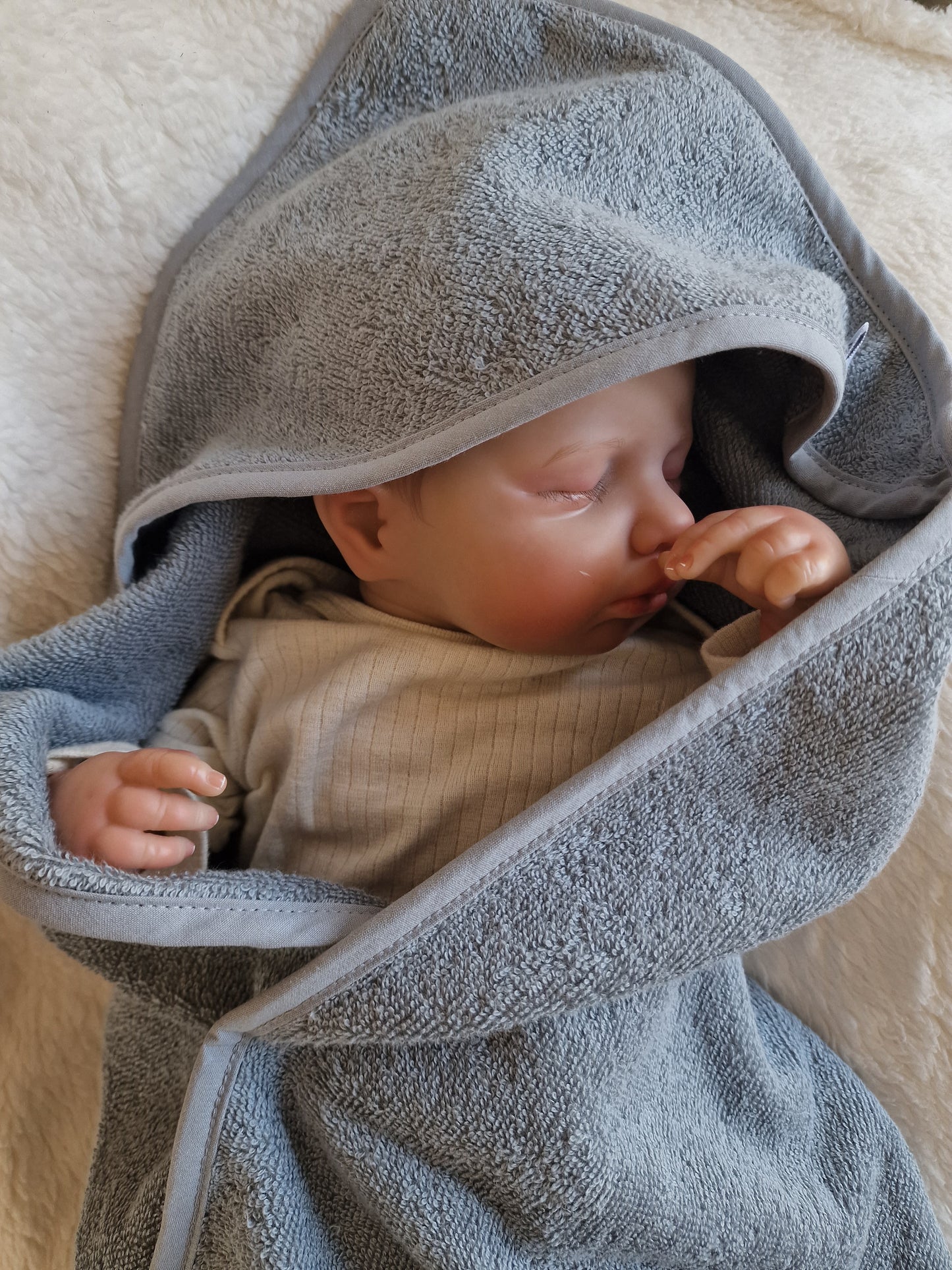 Badcape met naam | Silky blue