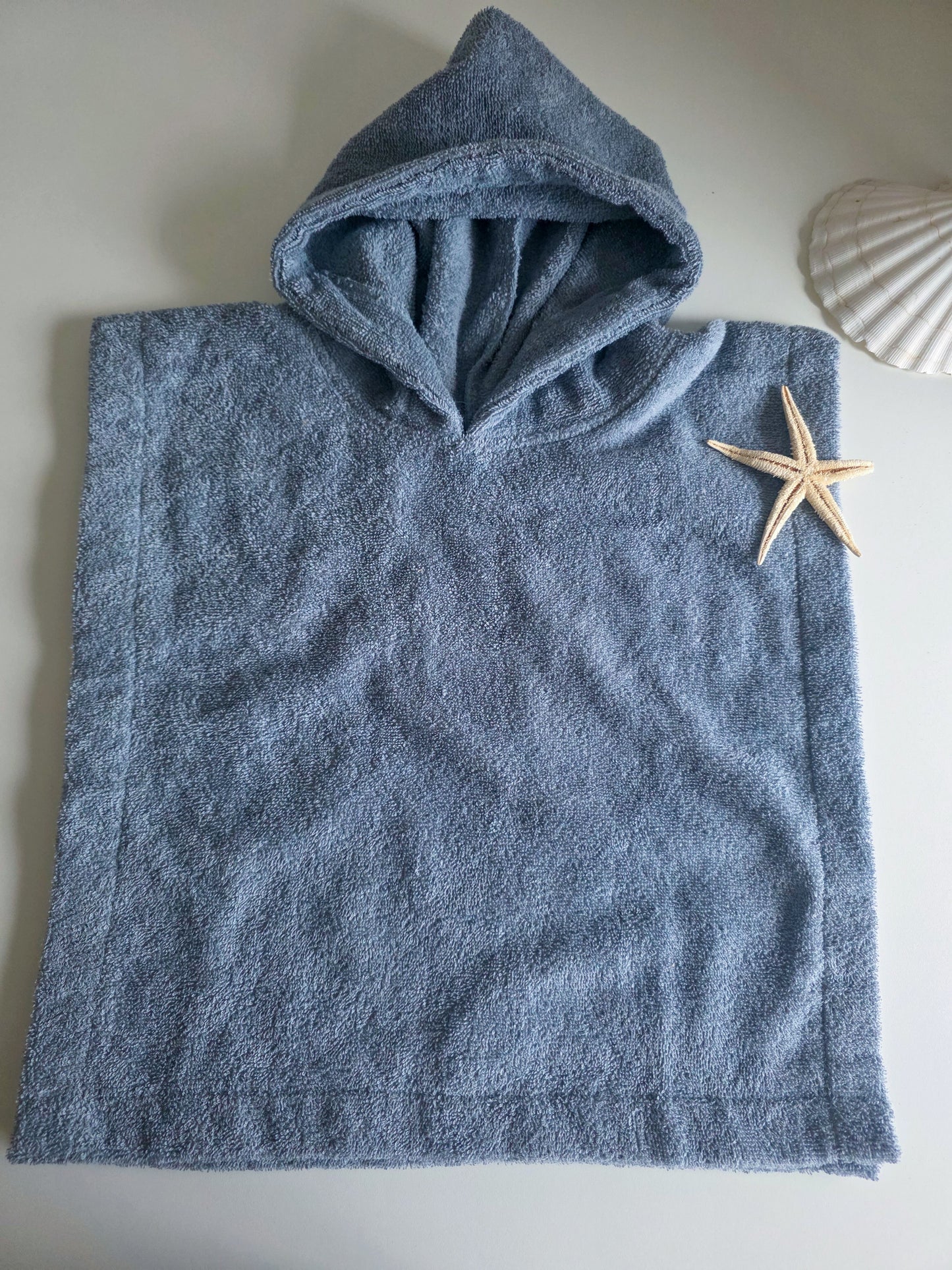Badponcho met naam | Silky Blue