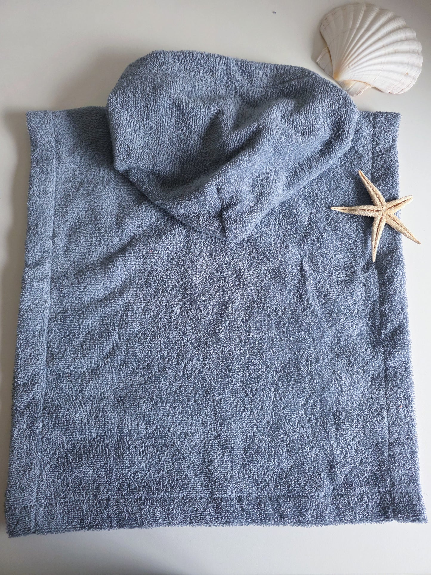 Badponcho met naam | Silky Blue