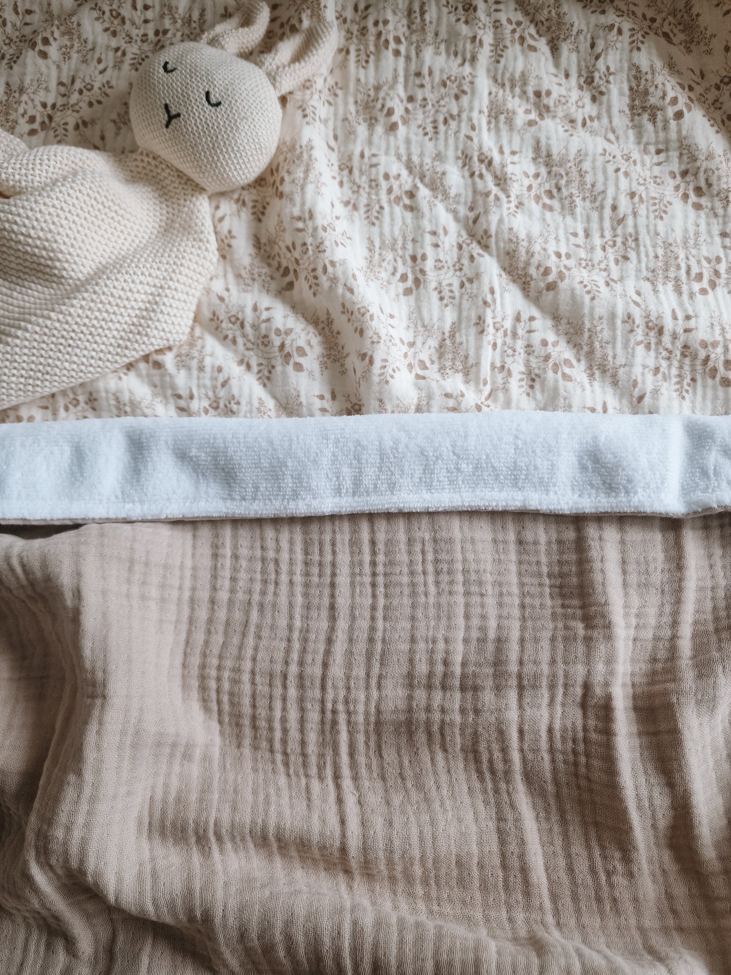 Cuddle cloth rabbit with name | Knitted organic | Ecru