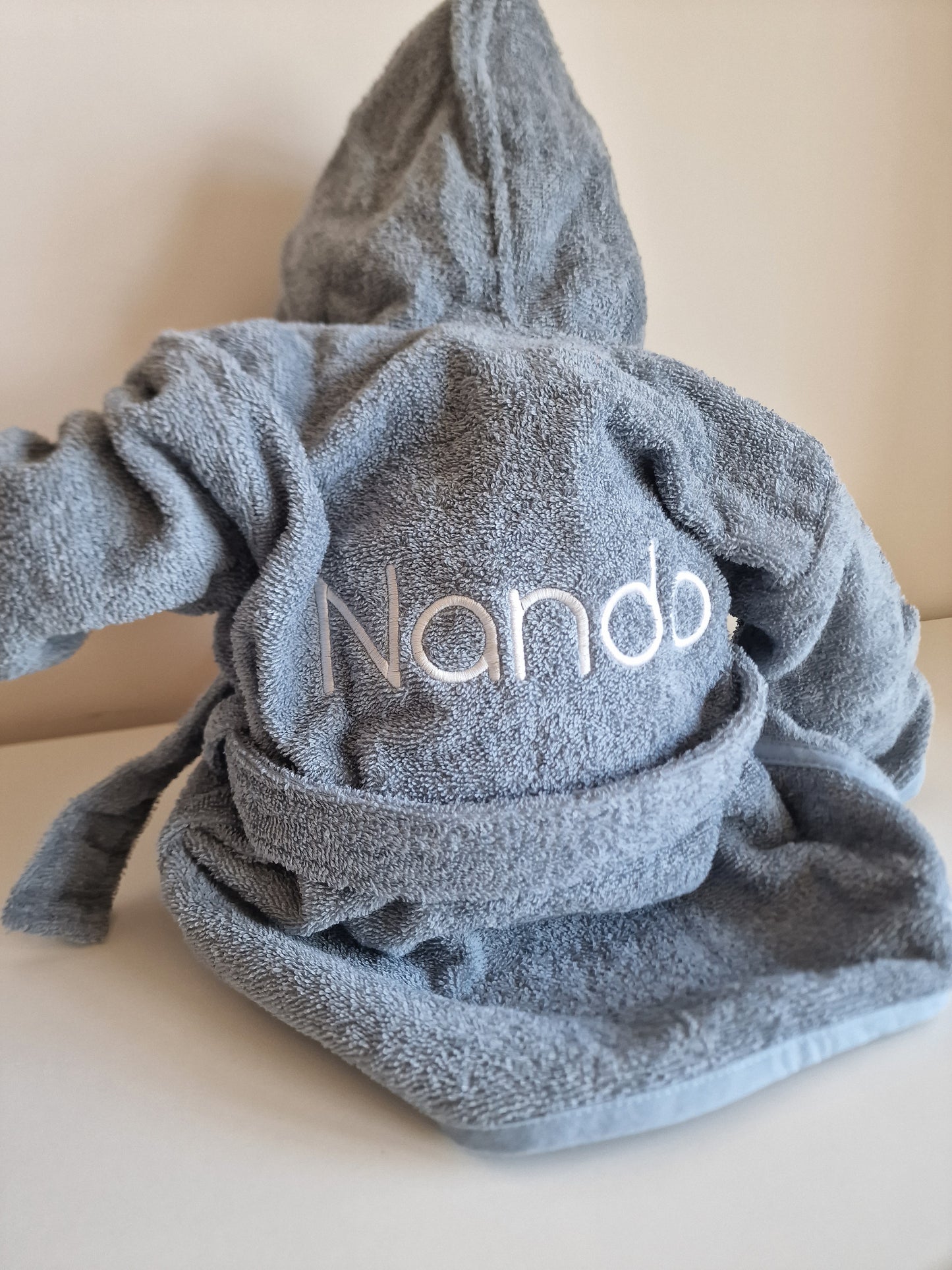 Badjas met naam | Kind | Silky blue
