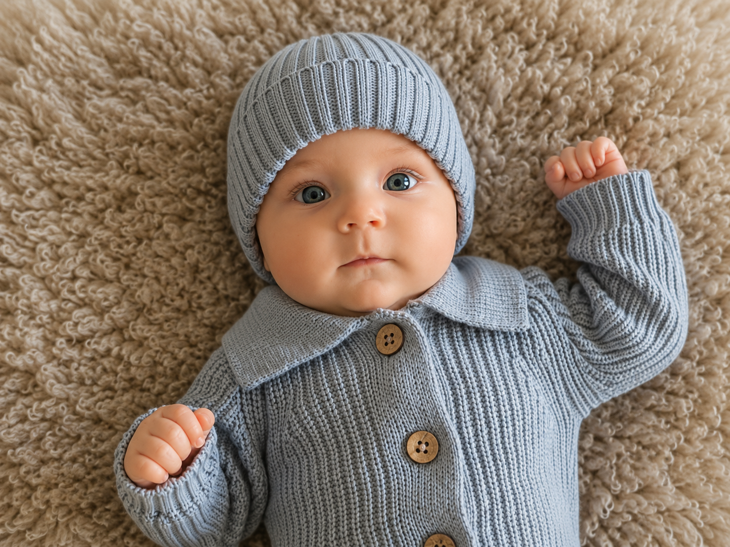 Babymuts met naam optioneel | Polo | Denim blue
