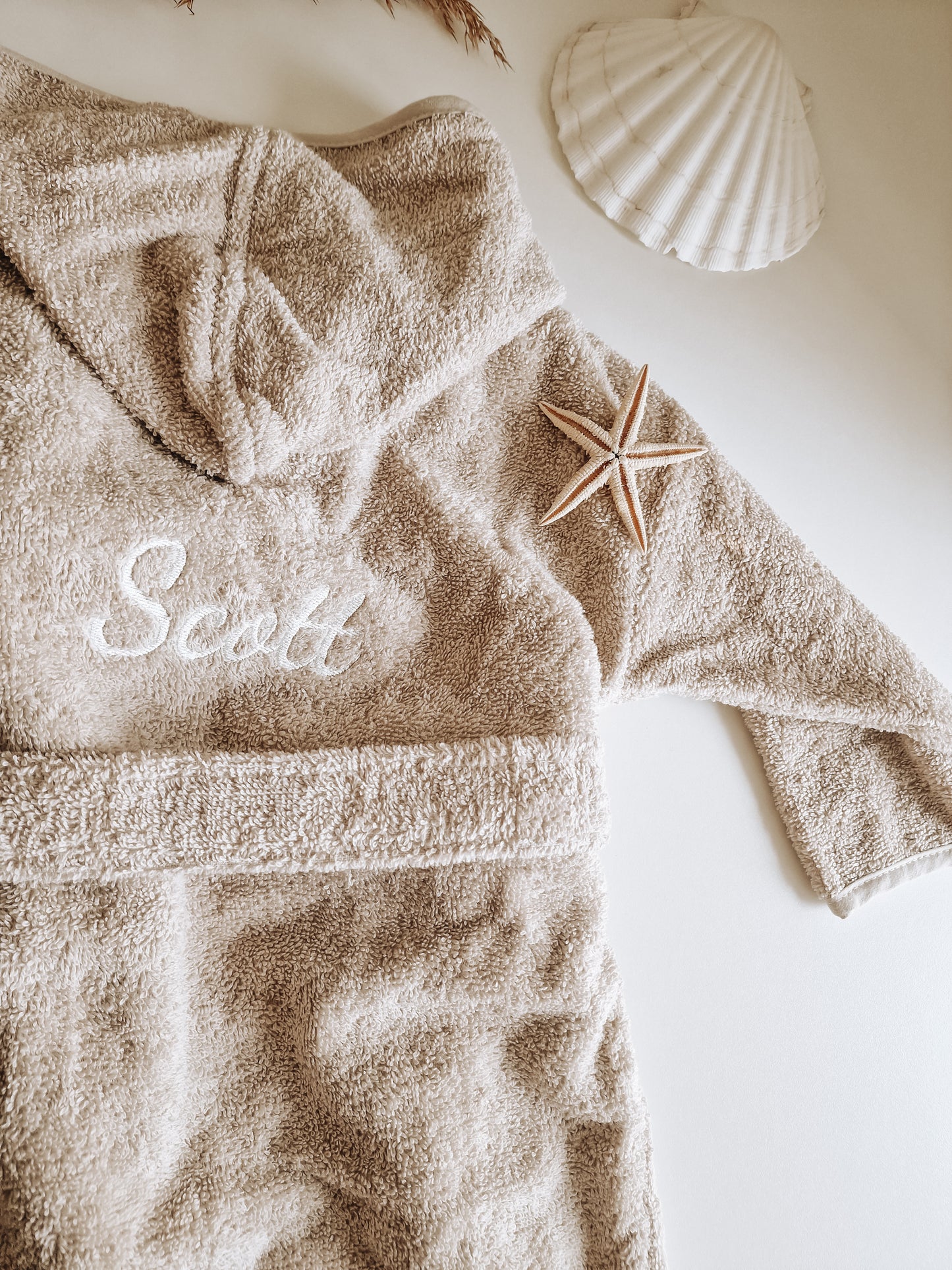 Badjas met naam | Kind | Beige