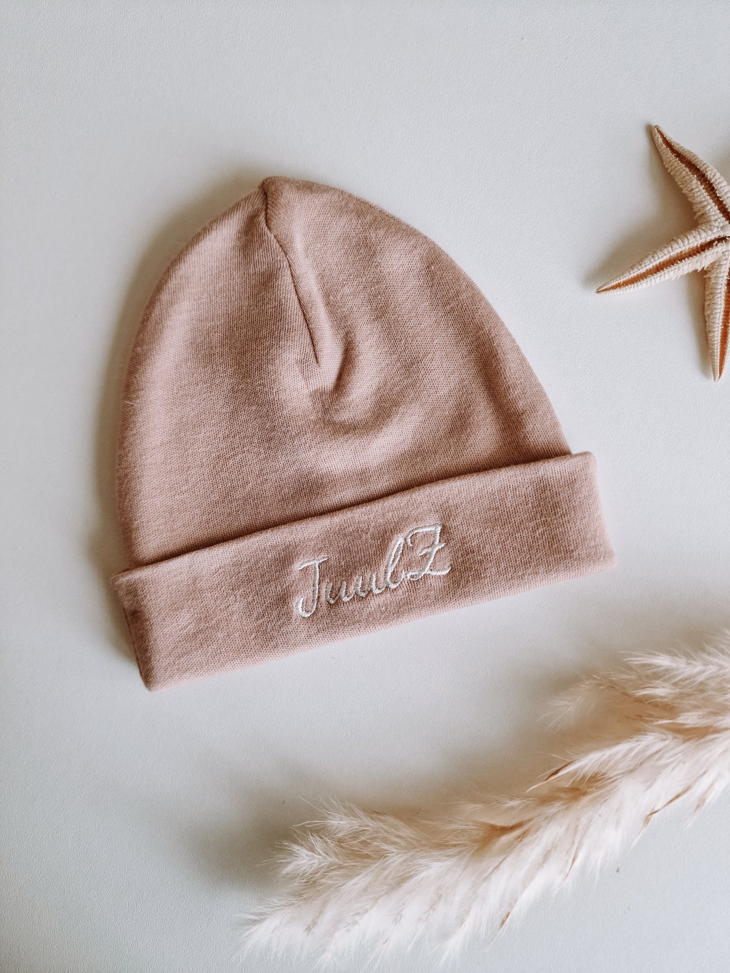 Baby hat with name | Powder pink