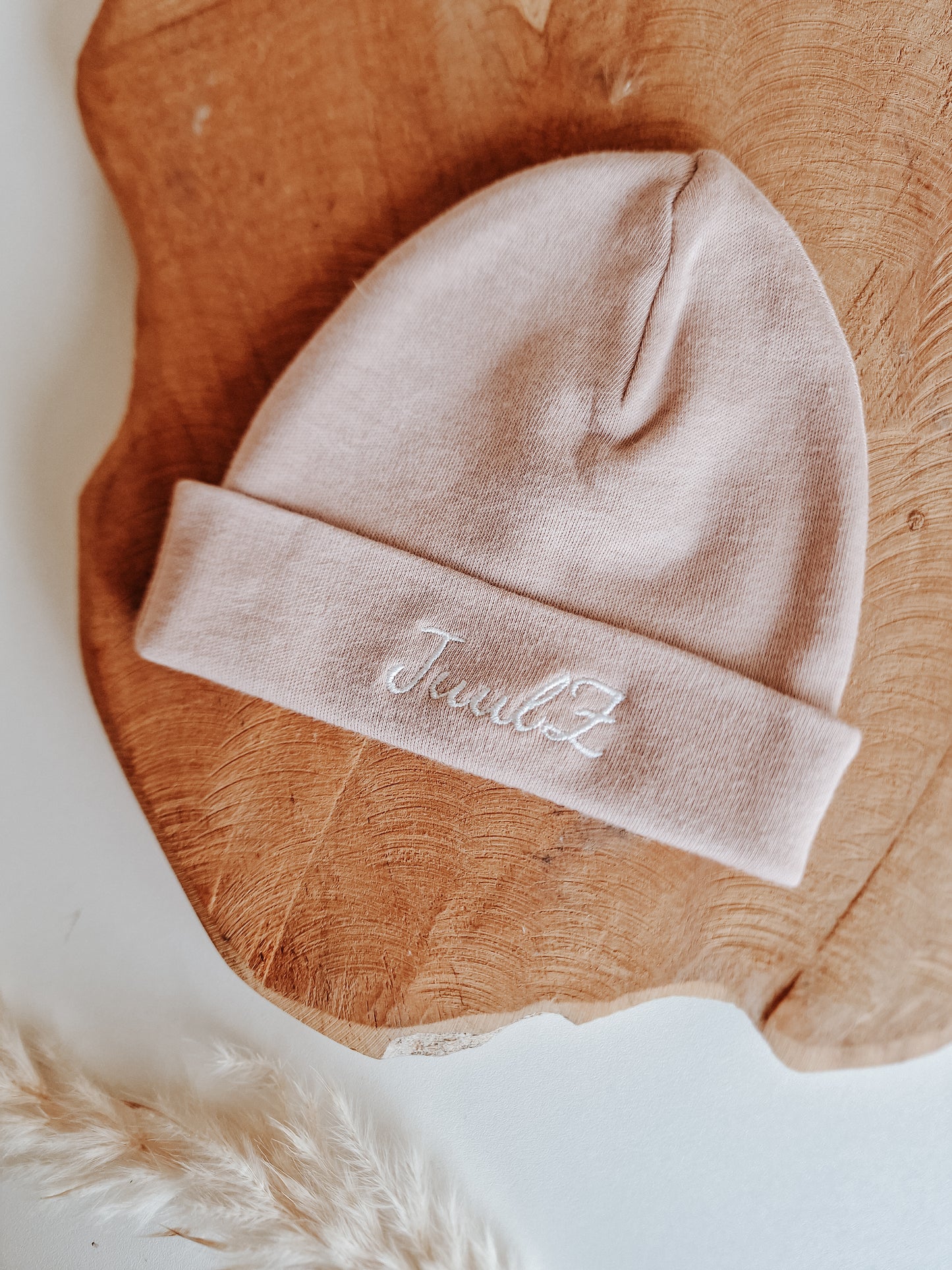 Baby hat with name | Powder pink