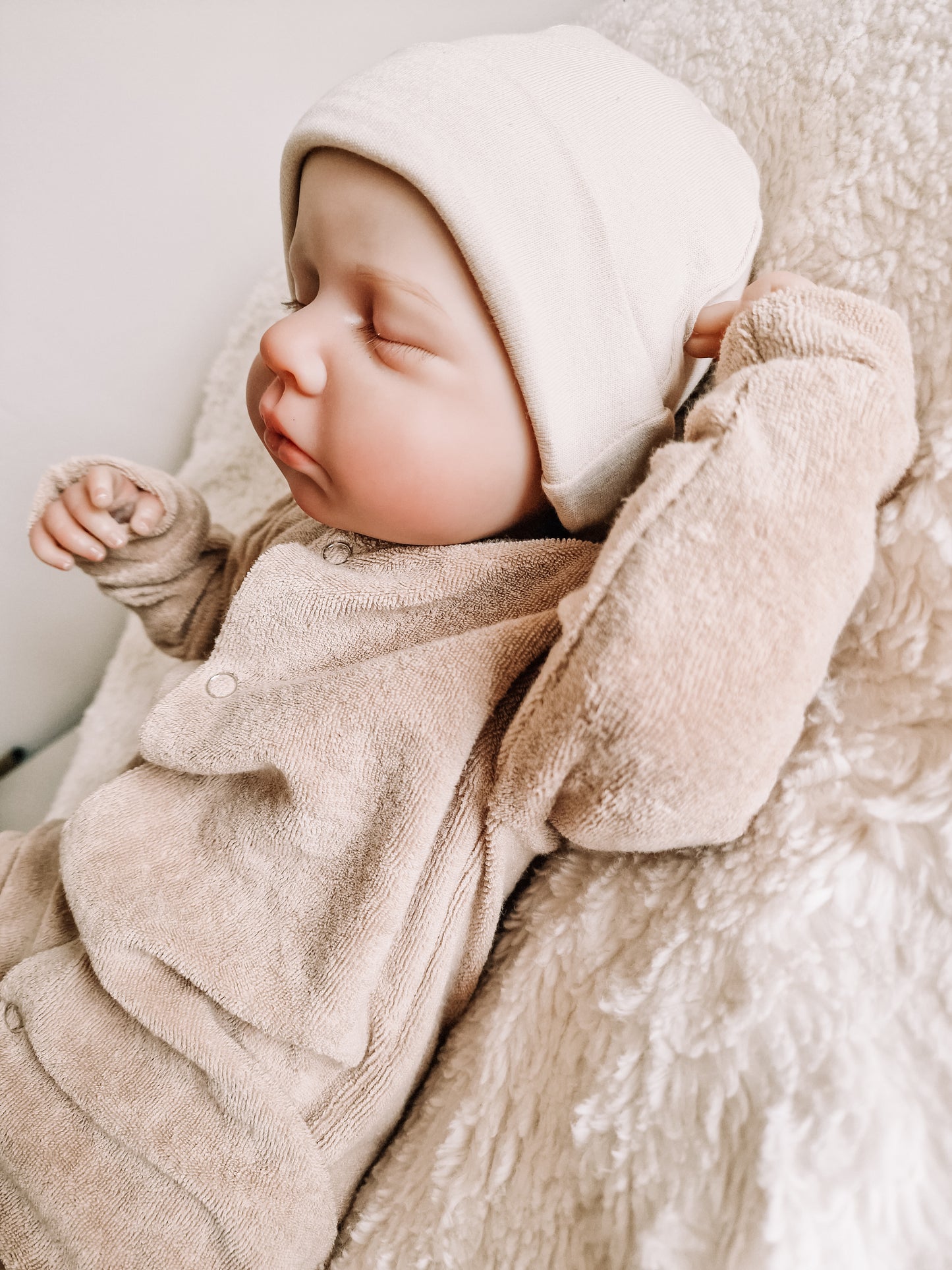 Baby hat with name | Beige