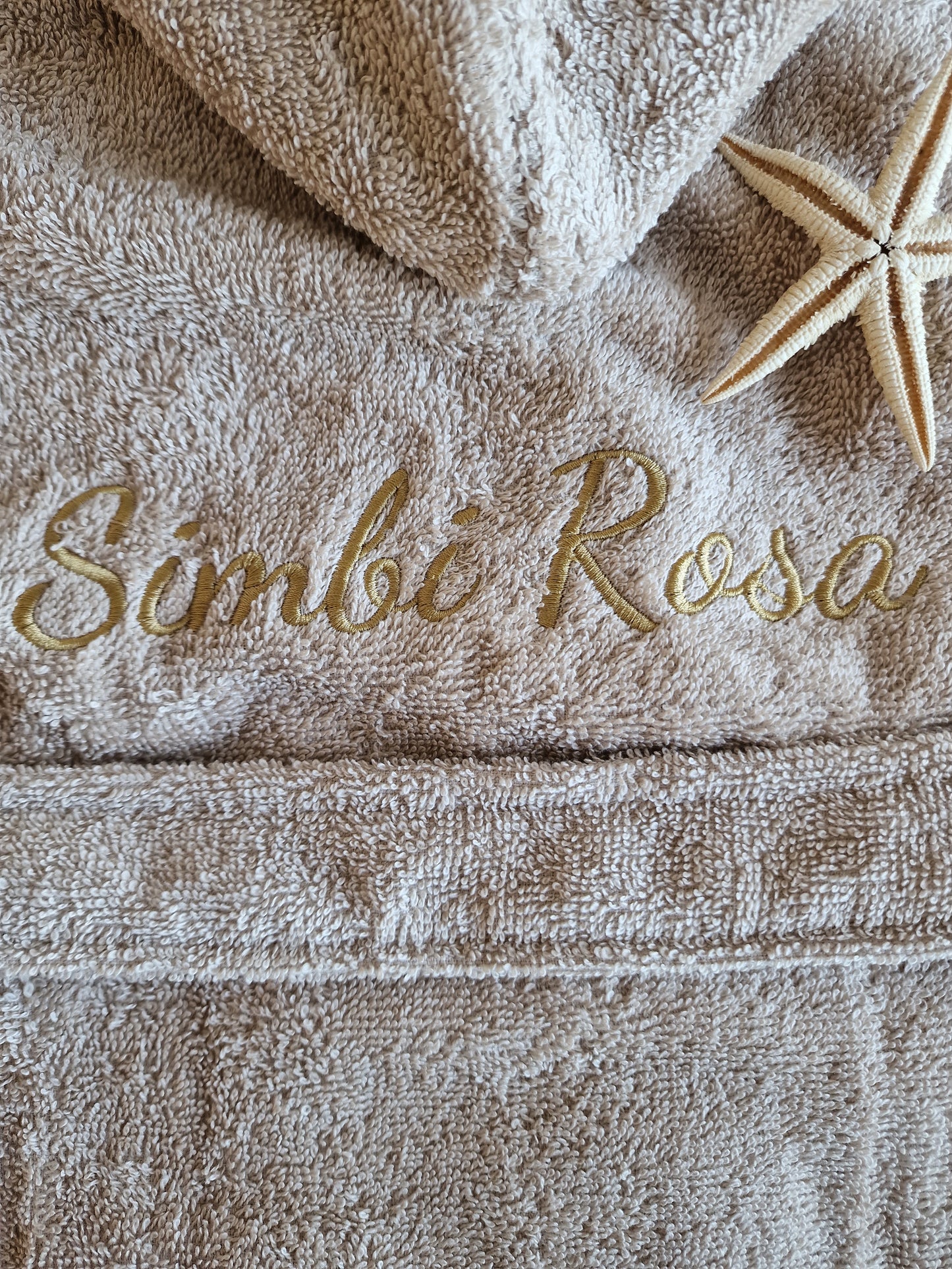 Badjas met naam | Kind | Beige