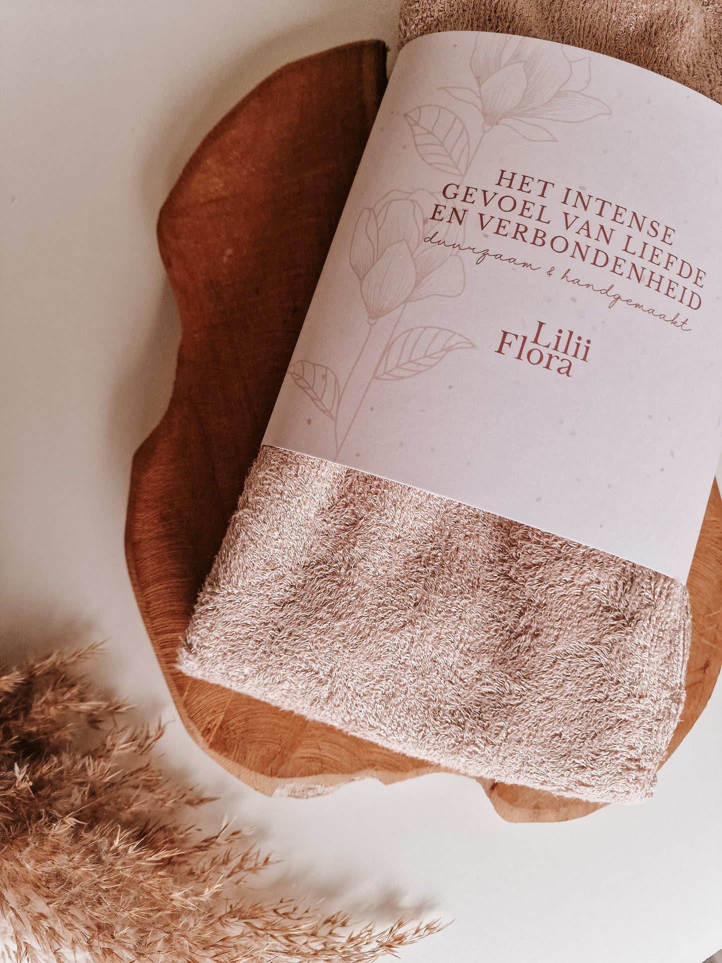 Children's towel bamboo luxury with name | Natural
