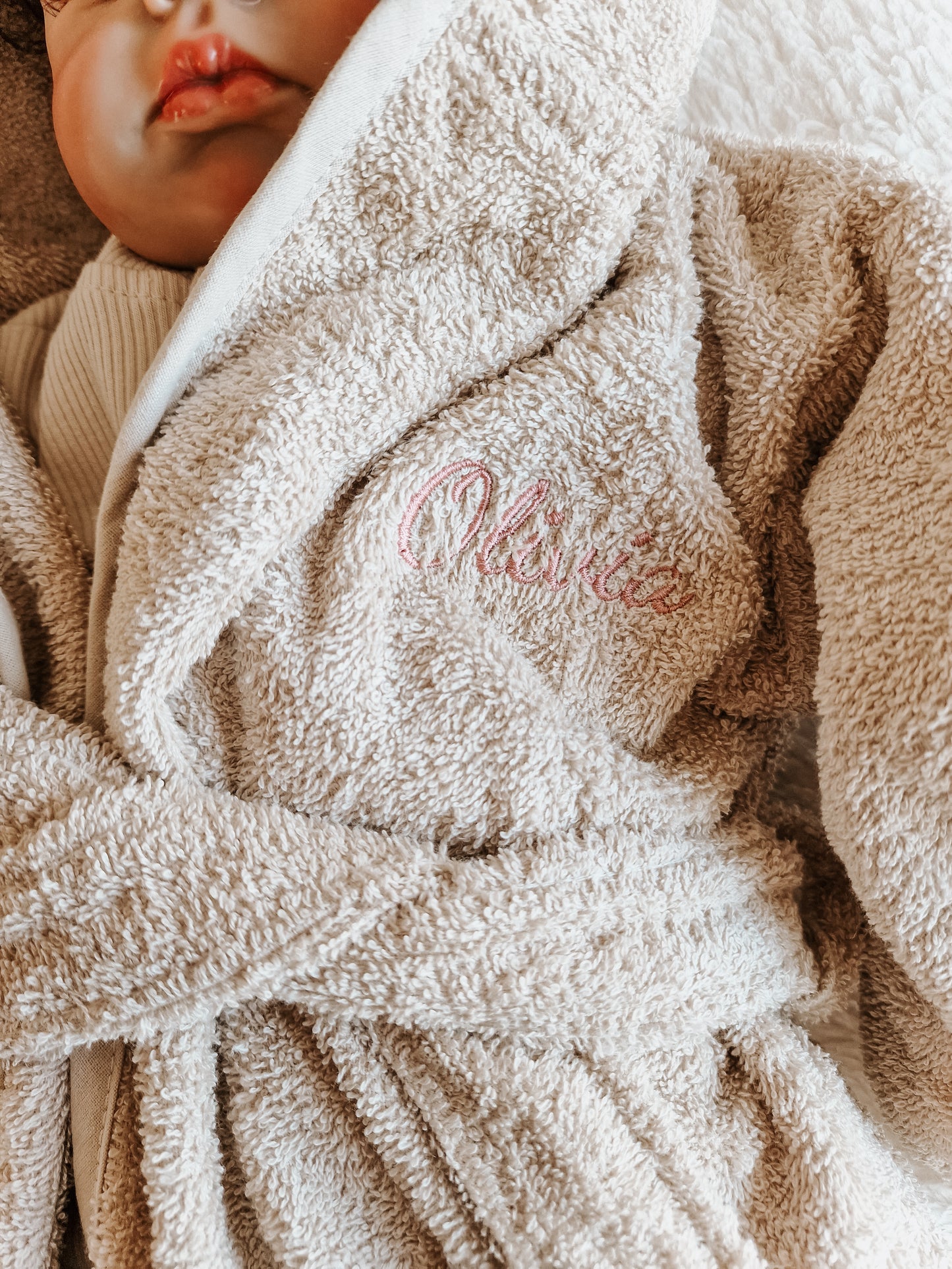 Badjas met naam | Kind | Beige