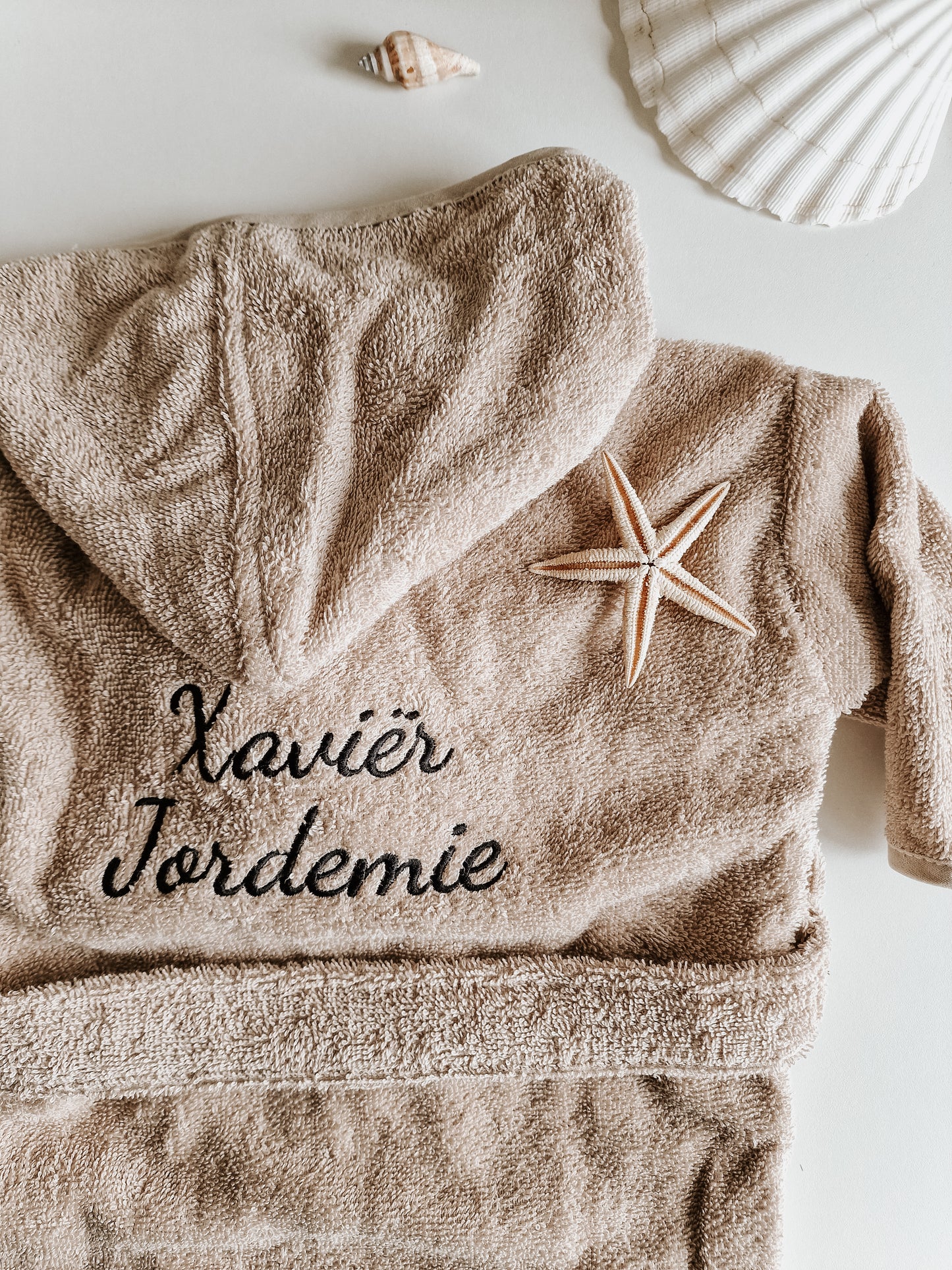 Badjas met naam | Kind | Beige