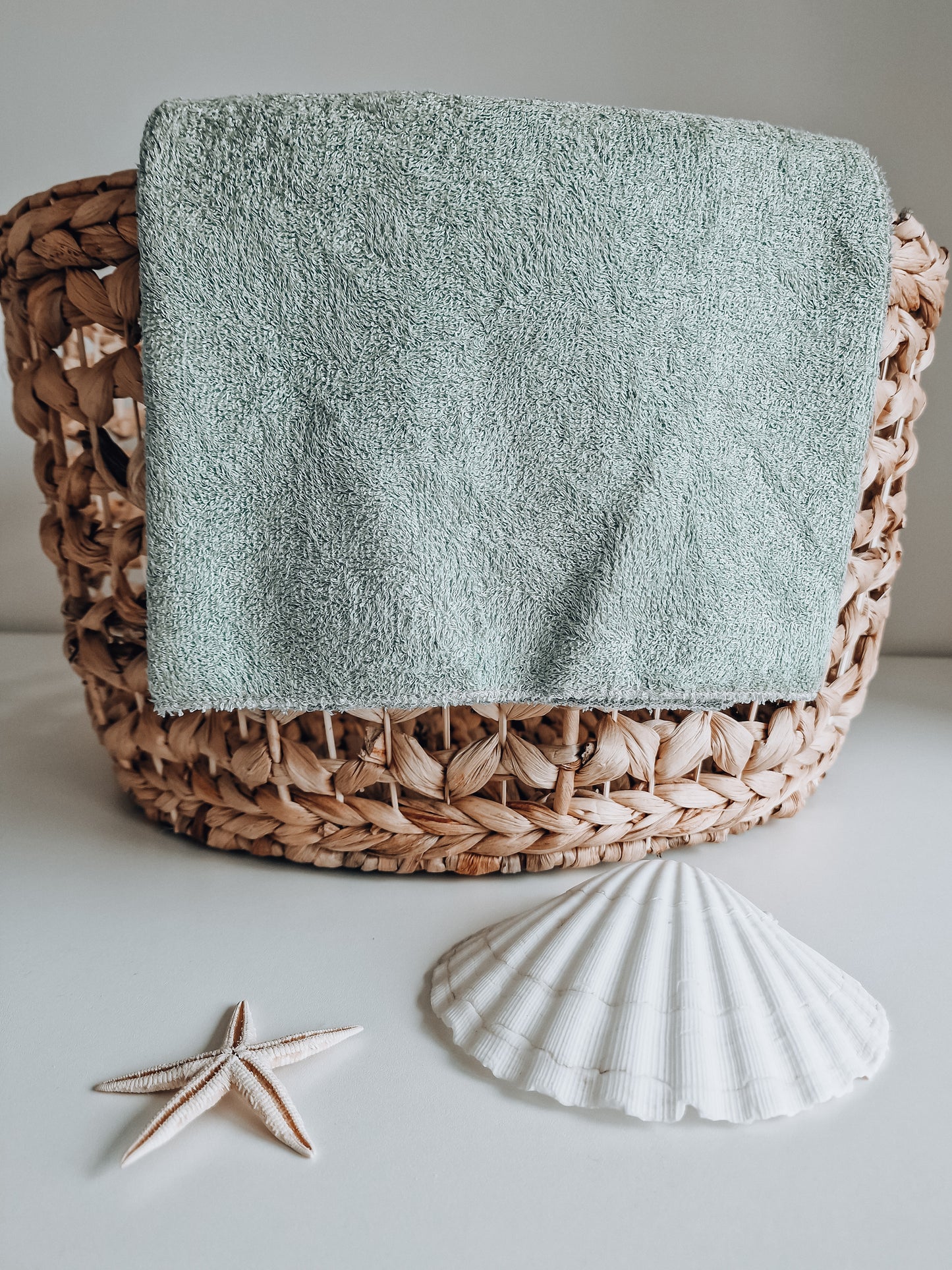 Children's towel bamboo luxury with name | Aqua